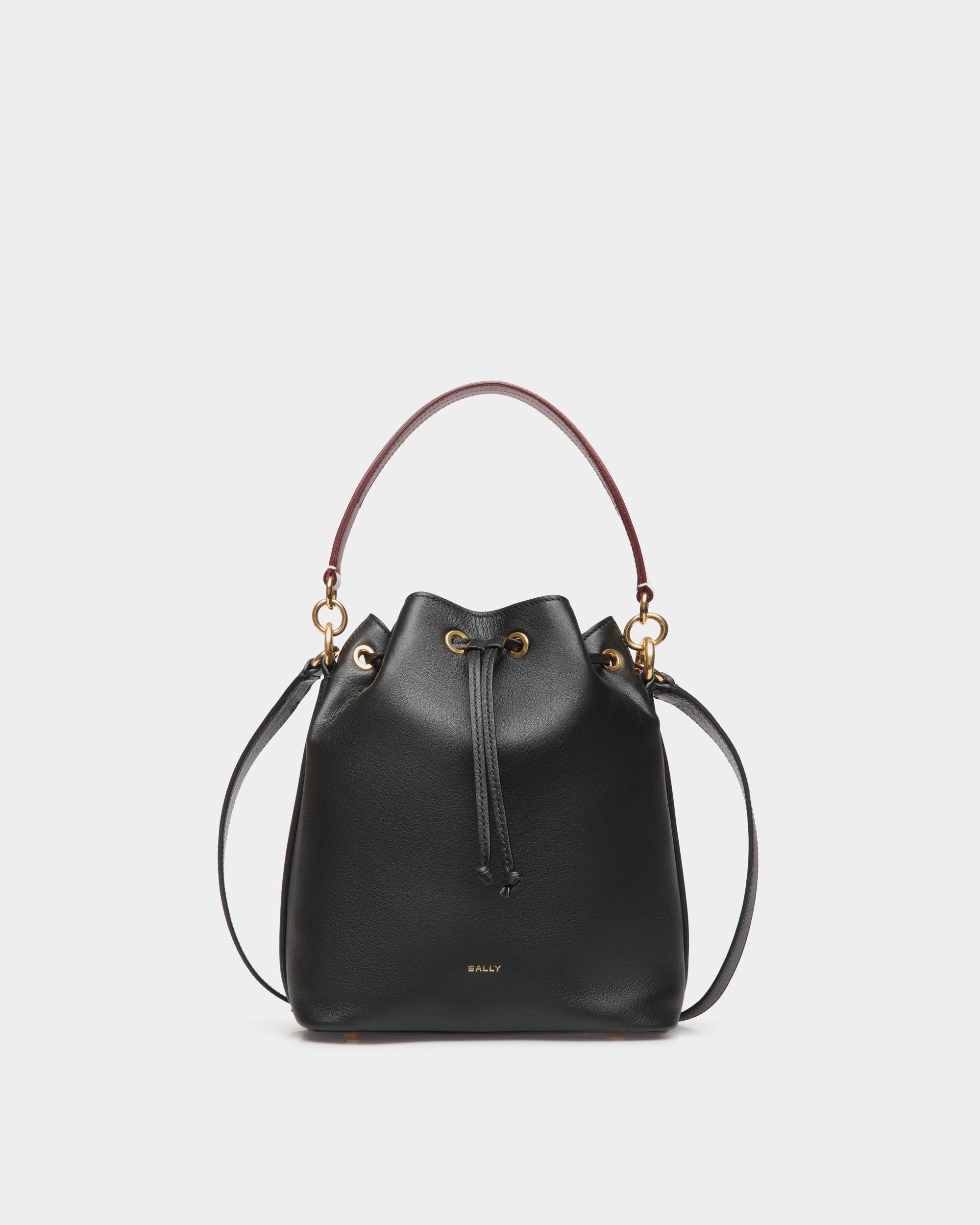 Bolso Cubo Code De Piel Negra - Mujer - Bally - 01