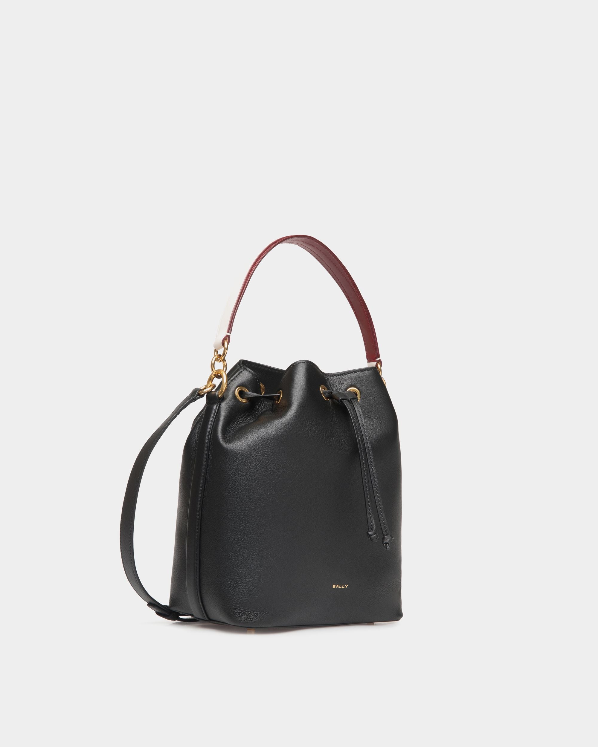 Bolso Cubo Code De Piel Negra - Mujer - Bally - 03