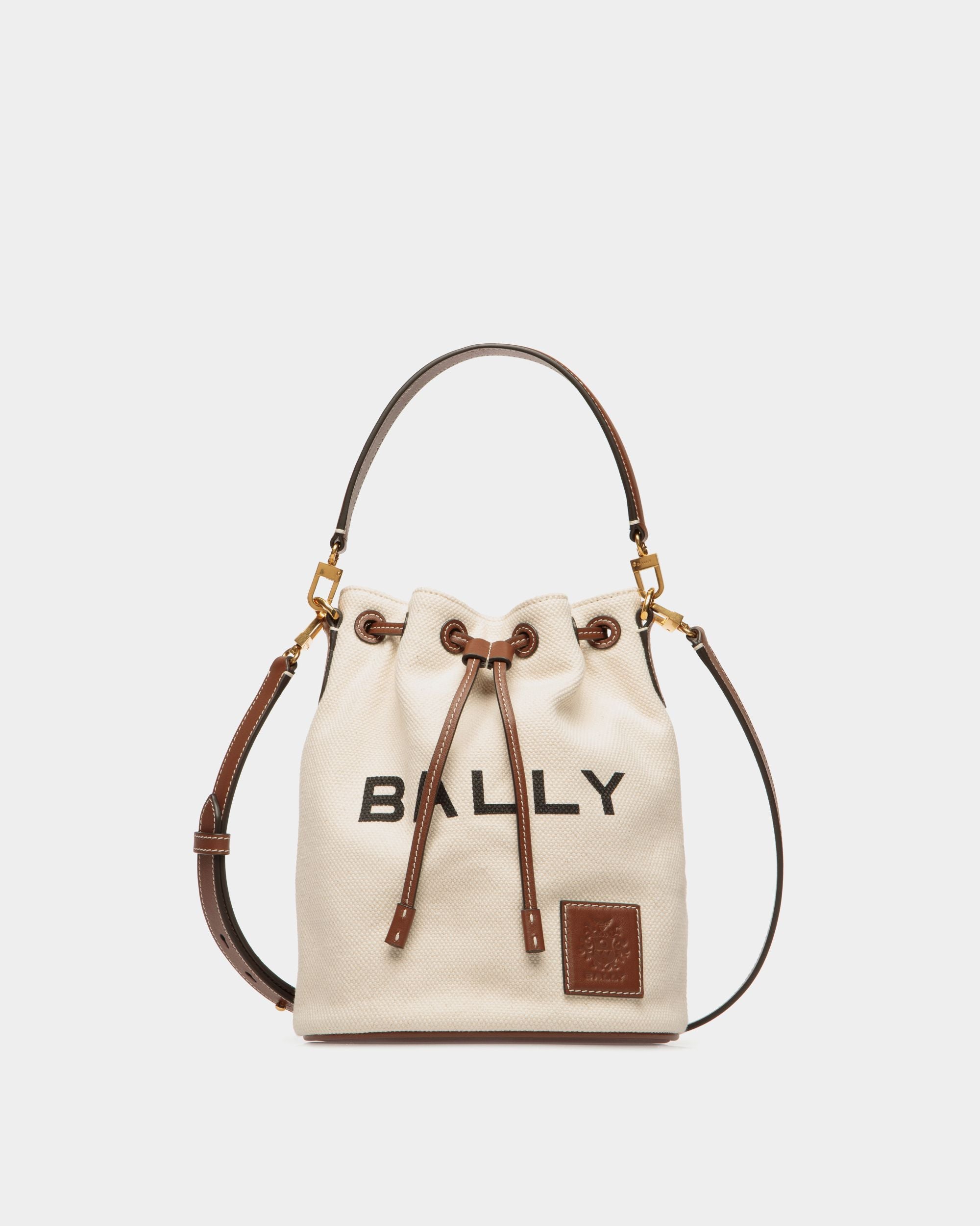 Bolso Cubo Akelei De Lona Natural - Mujer - Bally - 01