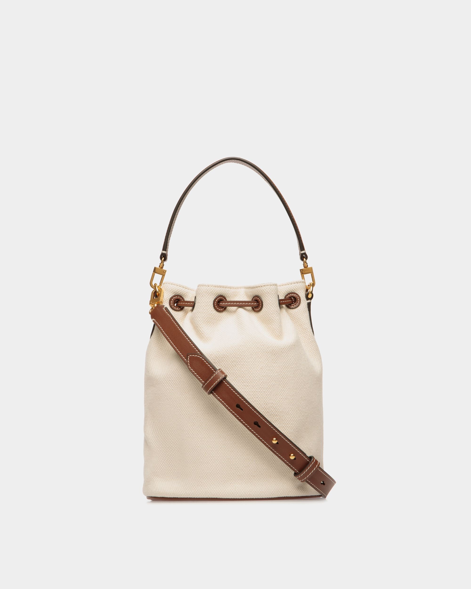 Bolso Cubo Akelei De Lona Natural - Mujer - Bally - 03