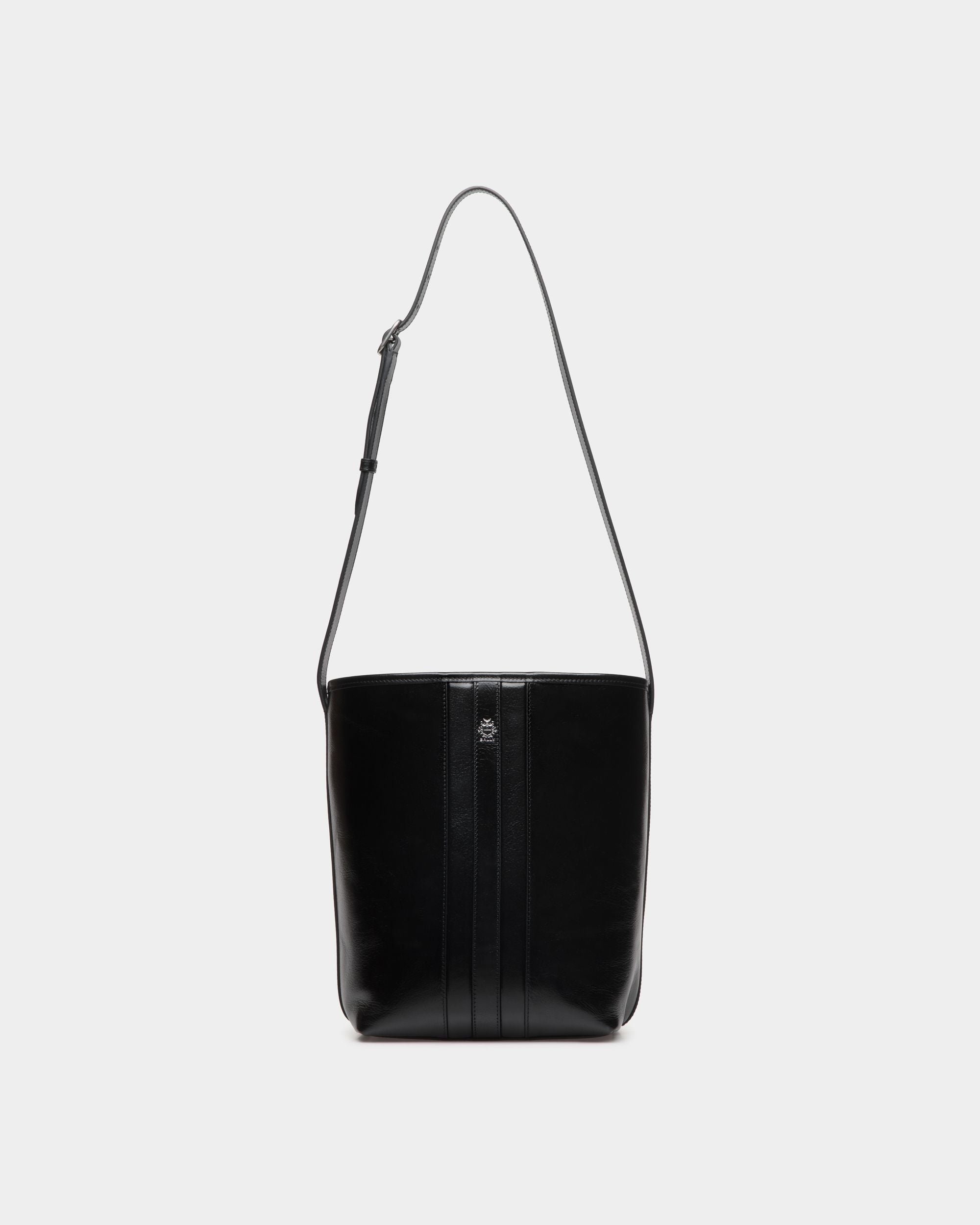 Bolso Cubo Beckett De Piel Negra - Mujer - Bally - 01