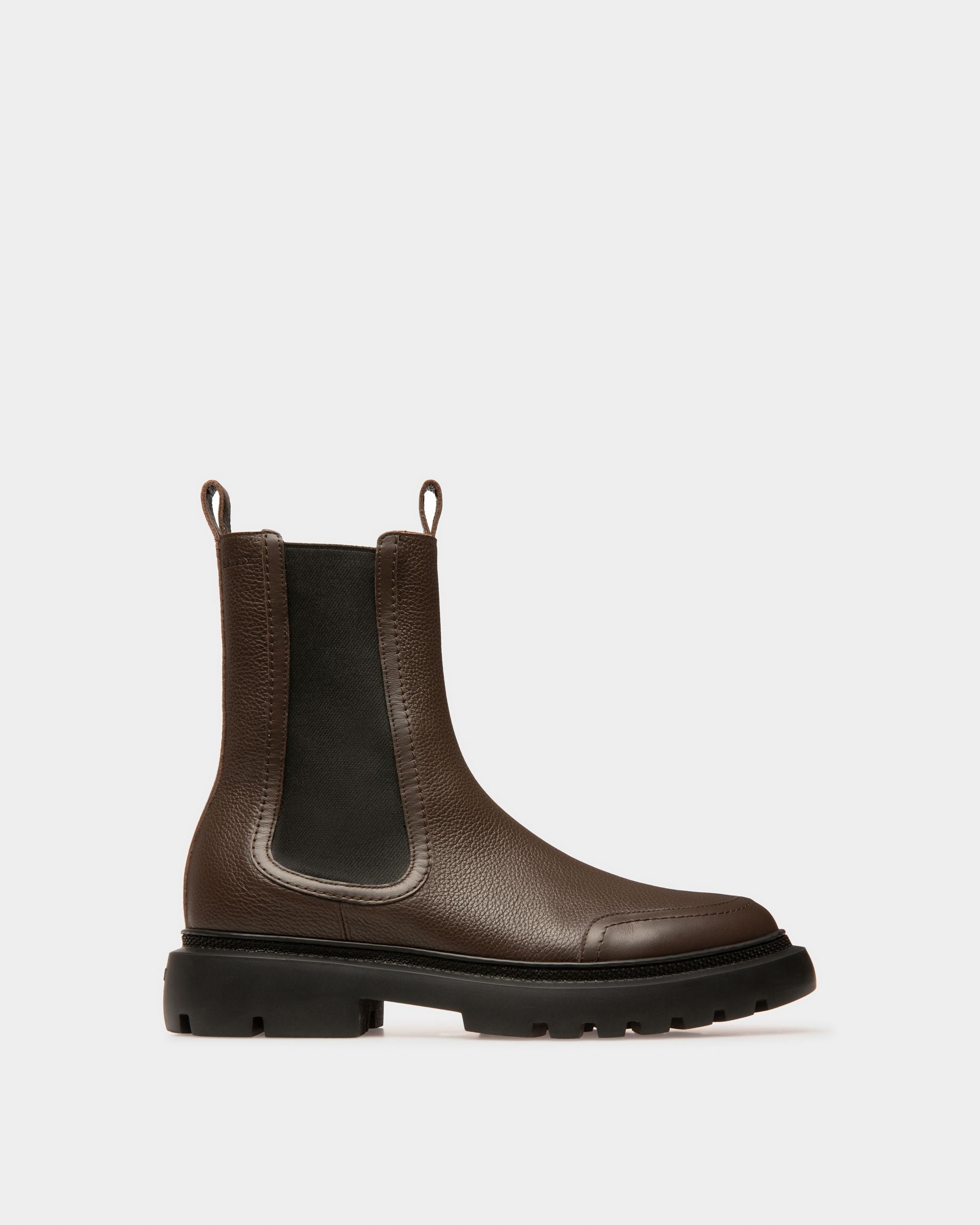 Ginny Flat Leather Boots In Brown - Women's - Bally - 01