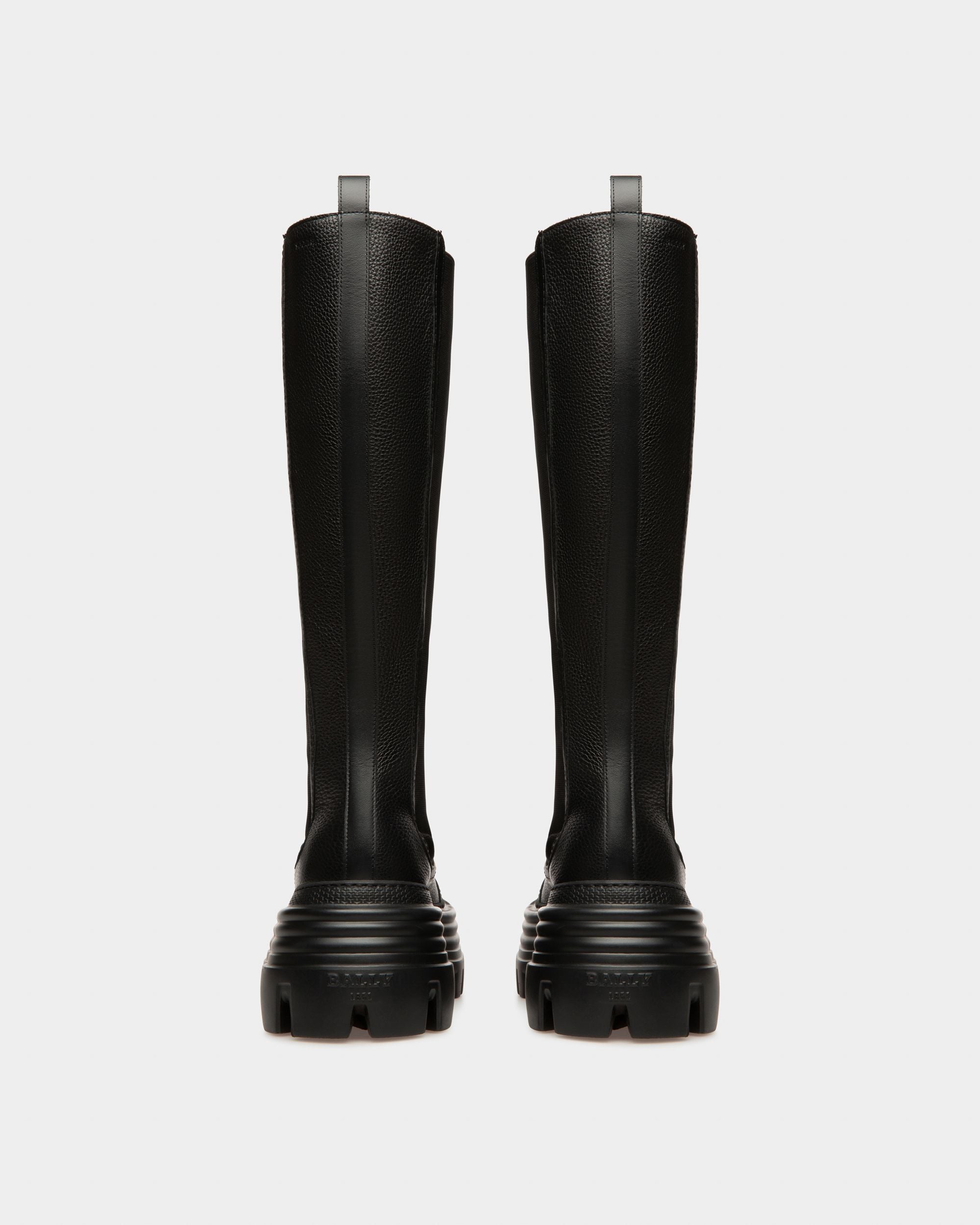 Galeen Botas Altas En Cuero De Color Negro - Mujer - Bally - 04