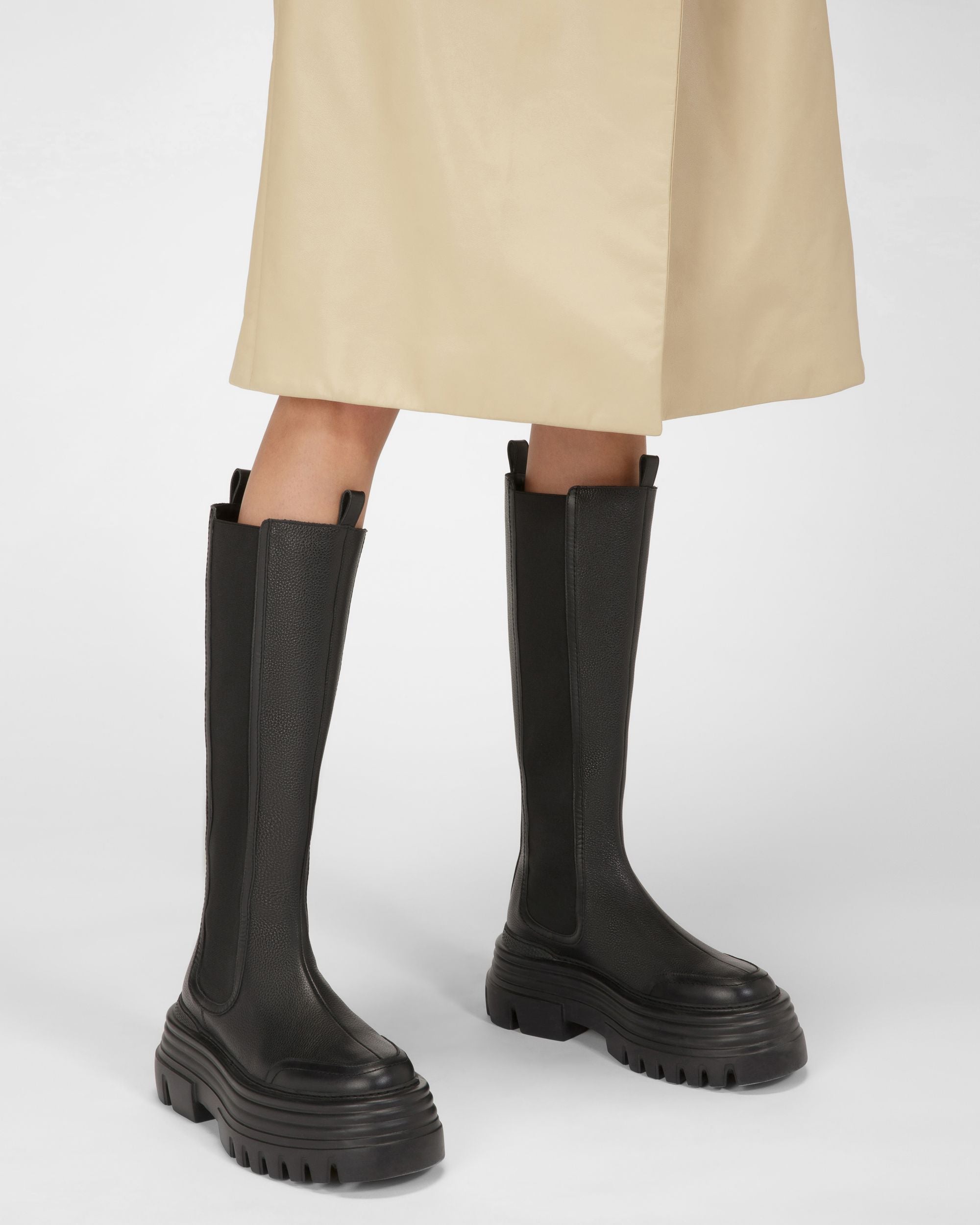 Galeen Botas Altas En Cuero De Color Negro - Mujer - Bally - 07