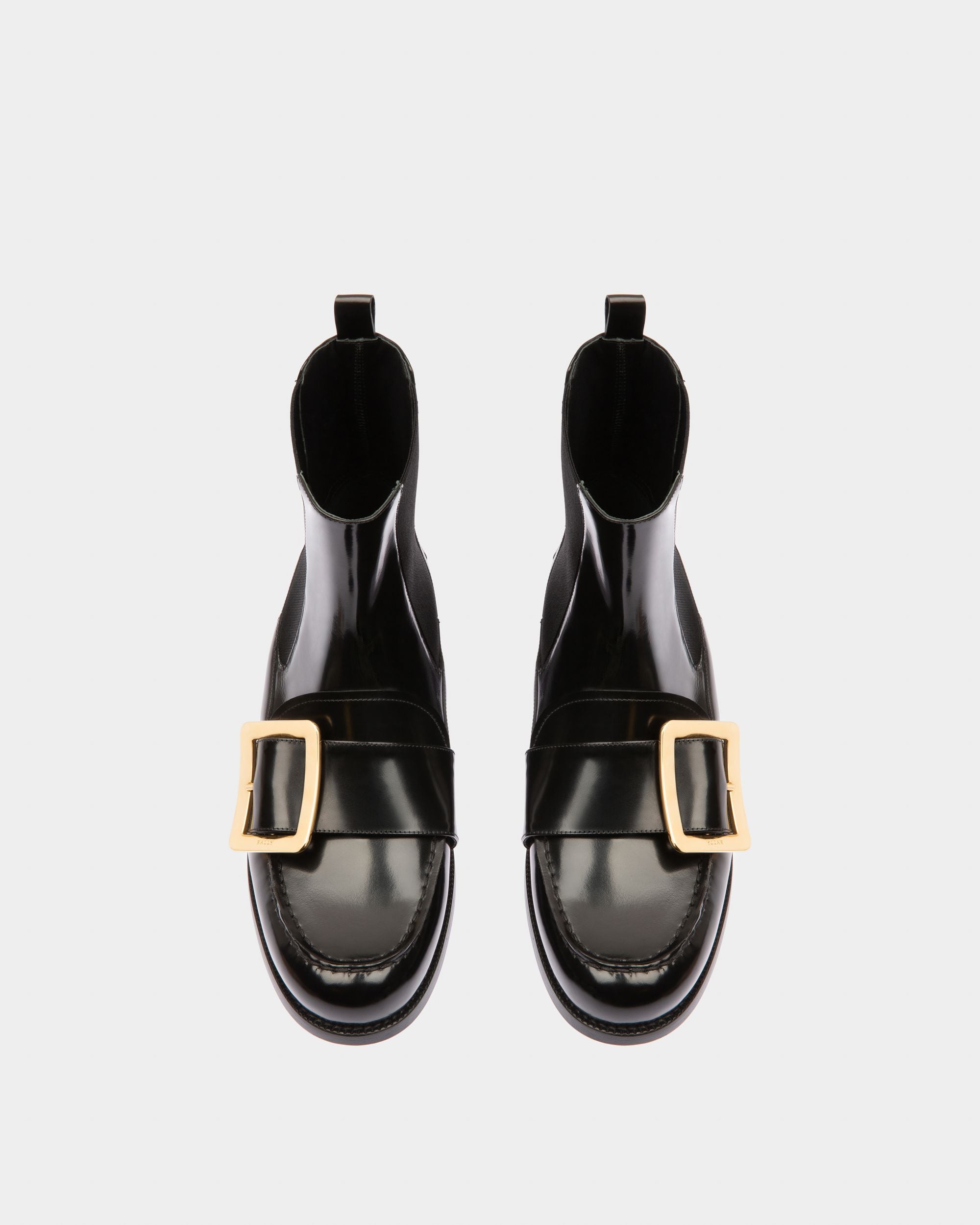 Clorine Booties In Black Leather And Elastic - Women's - Bally - 02