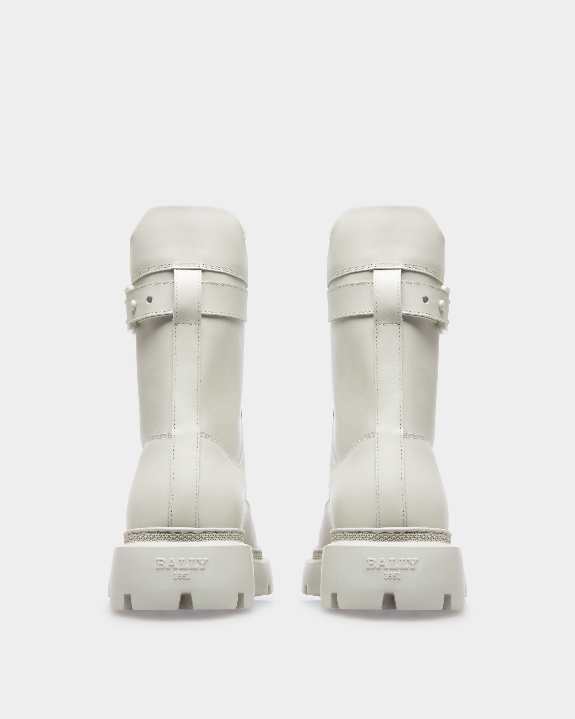 Gioele Botines En Piel De Color Blanco Polvo - Mujer - Bally - 04