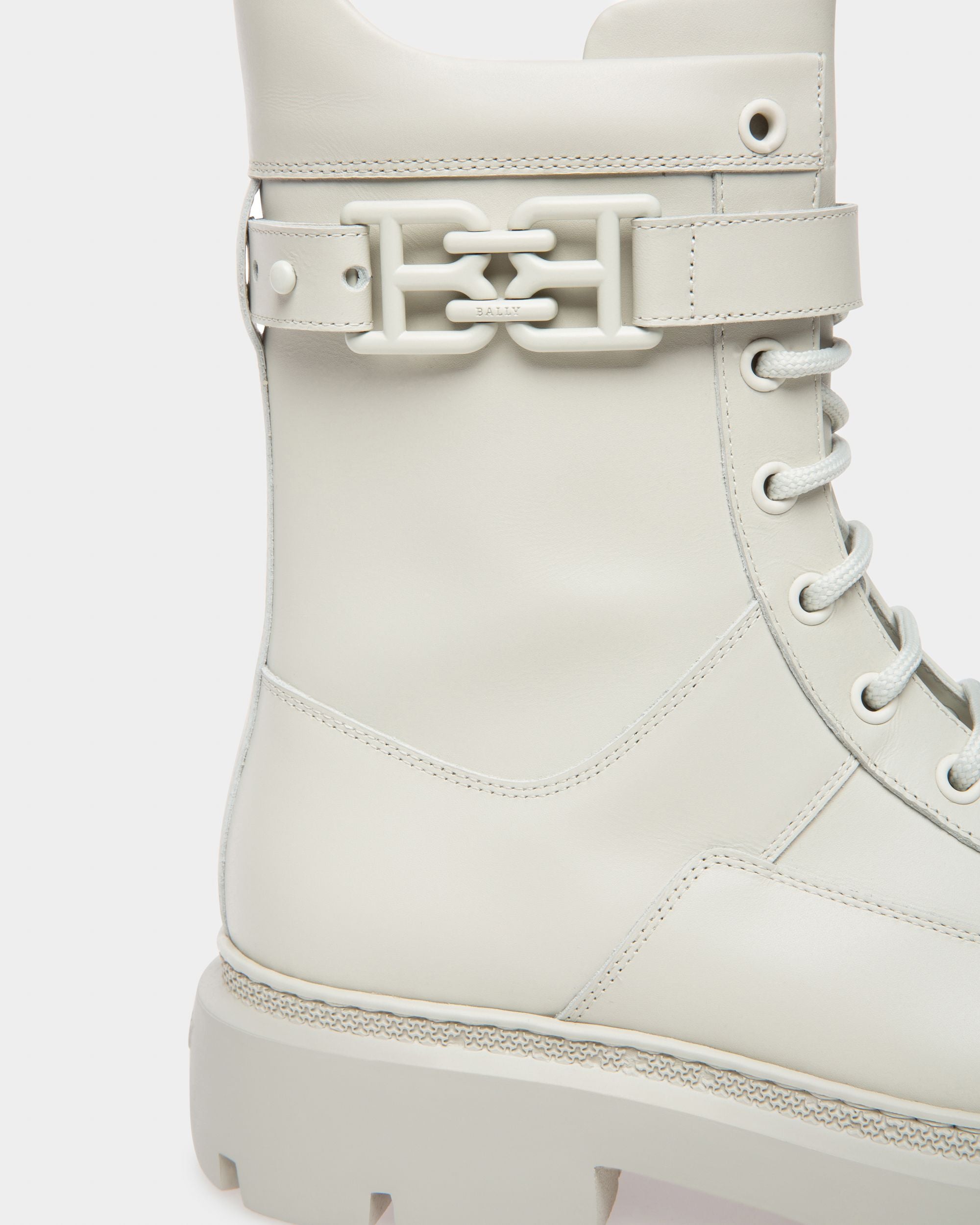 Gioele Botines En Piel De Color Blanco Polvo - Mujer - Bally - 06
