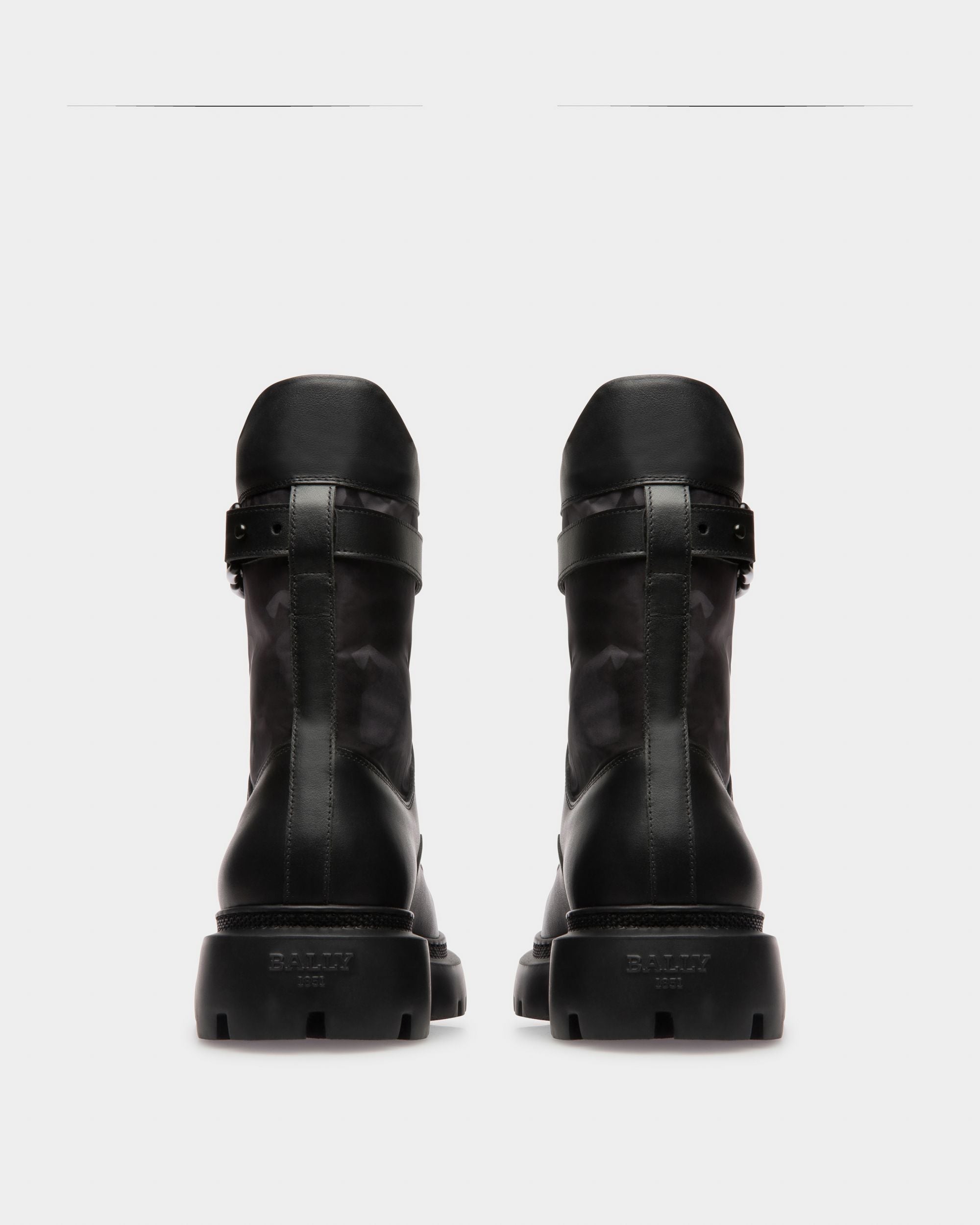 Gioele Leather And Recycled Polyester Boots In Black - Women's - Bally - 04