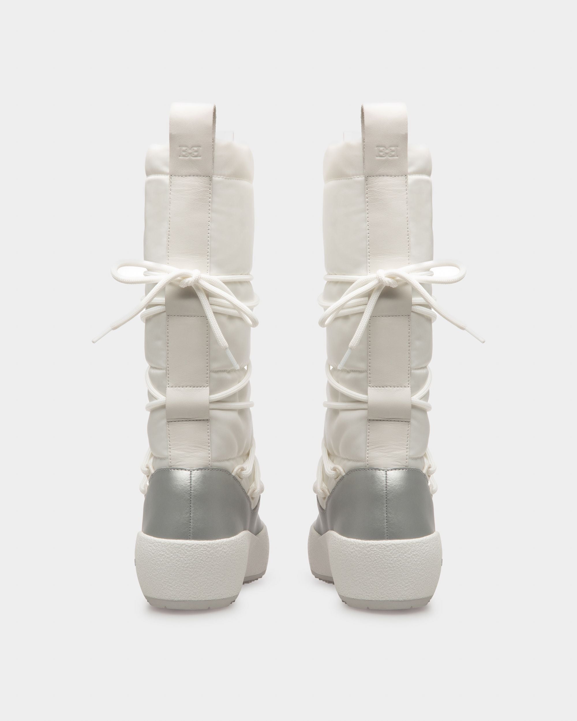 Cathye Botas En Nailon Reciclado Y Piel De Color Blanco Y Plateado - Mujer - Bally - 04