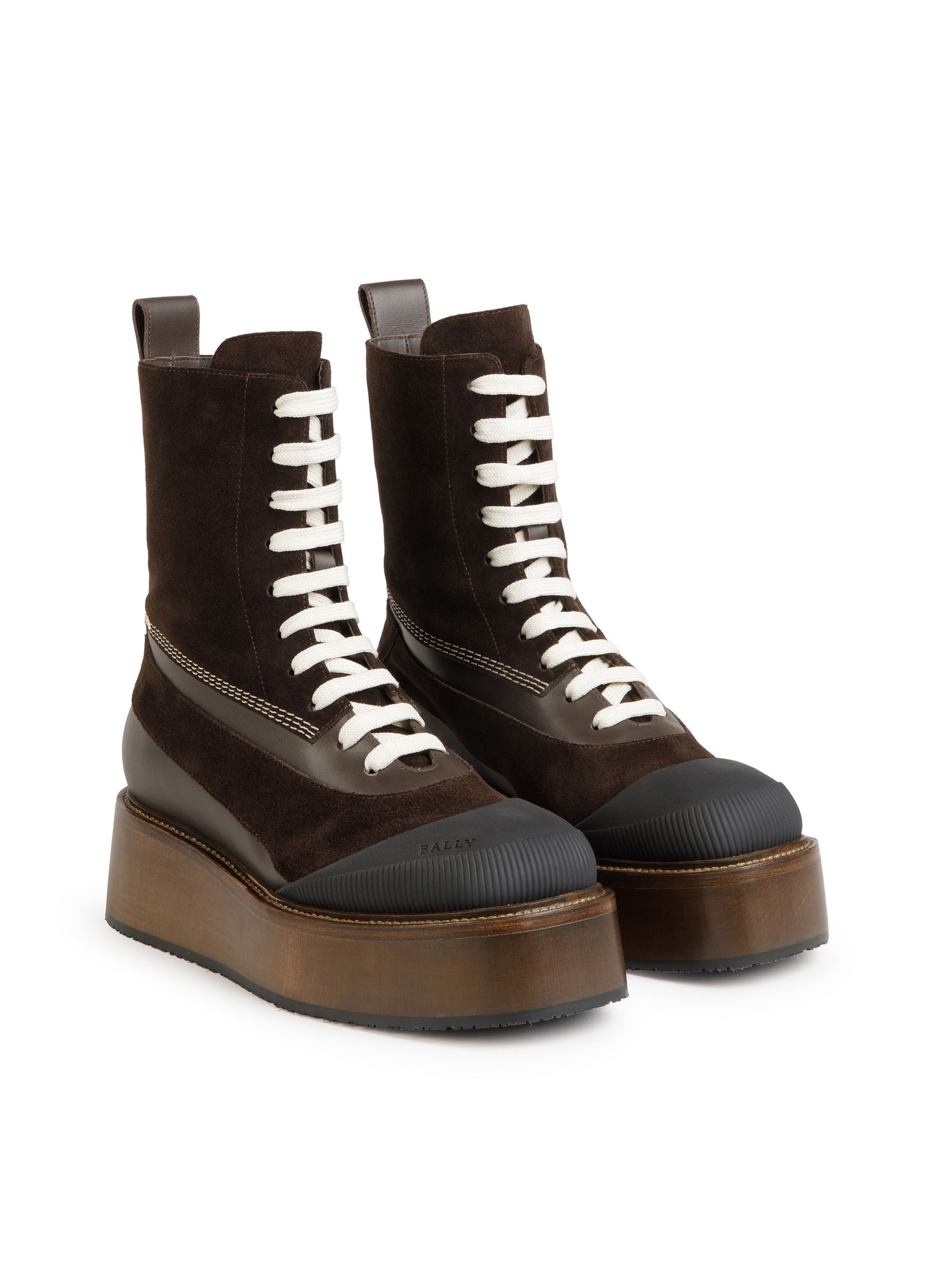 Ilory Booties In Dark Brown Leather - Women's - Bally - 01