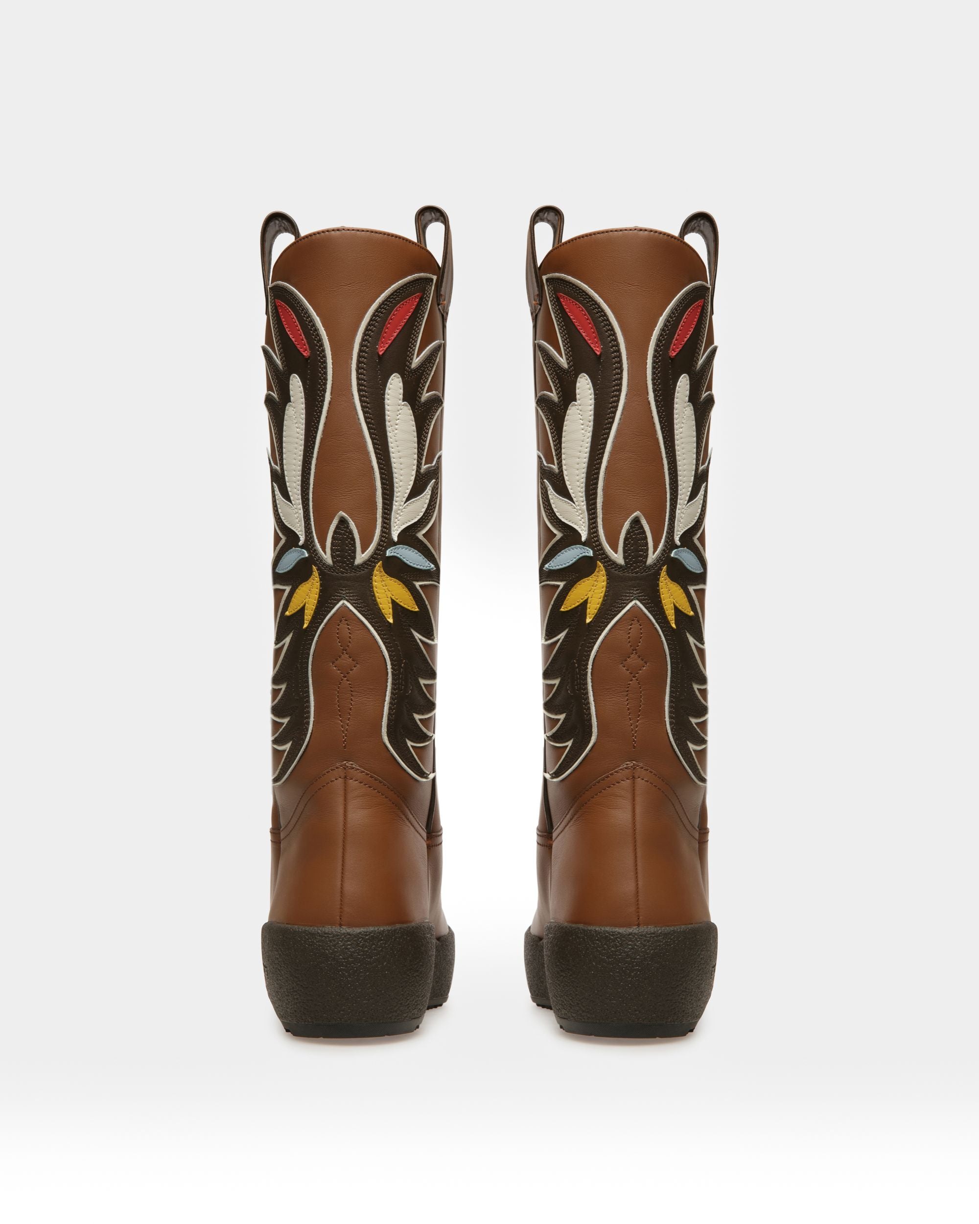 Bota Alta RV De La Colección Curling De Piel En Marrón - Mujer - Bally - 03