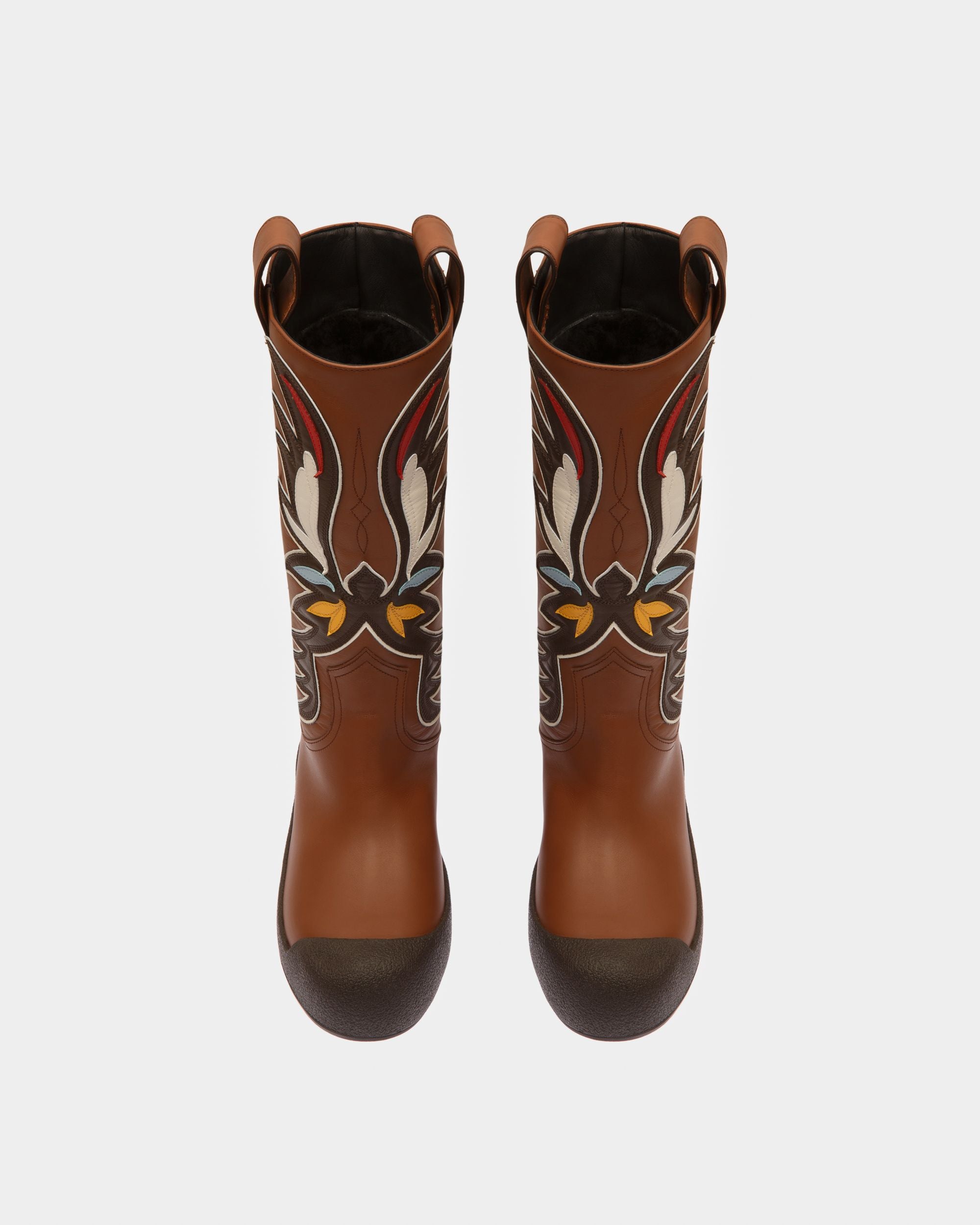 Bota Alta RV De La Colección Curling De Piel En Marrón - Mujer - Bally - 07