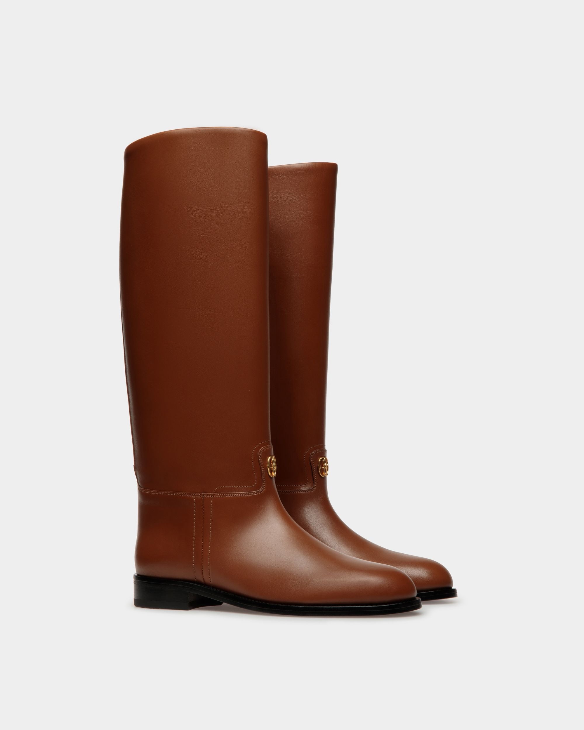 Botas Altas Huntington De Piel Marrón - Mujer - Bally - 03