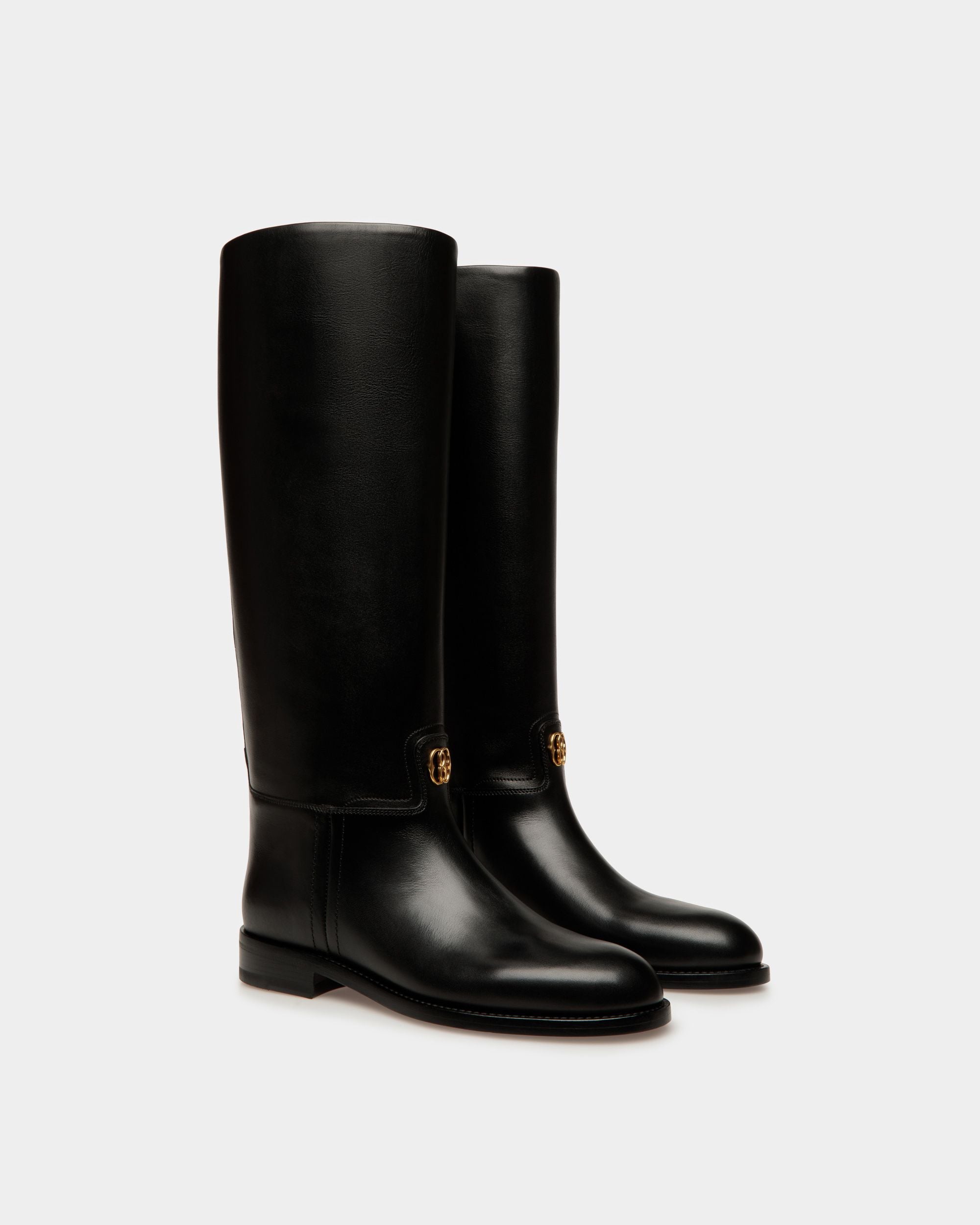 Botas Altas Huntington De Piel En Negro - Mujer - Bally - 02