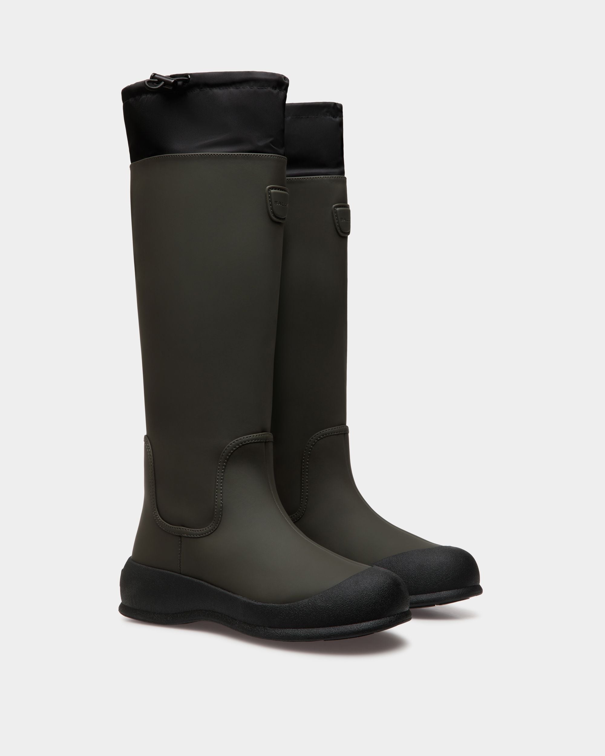 Bota Frei De Piel Engomada Military Green - Mujer - Bally - 03