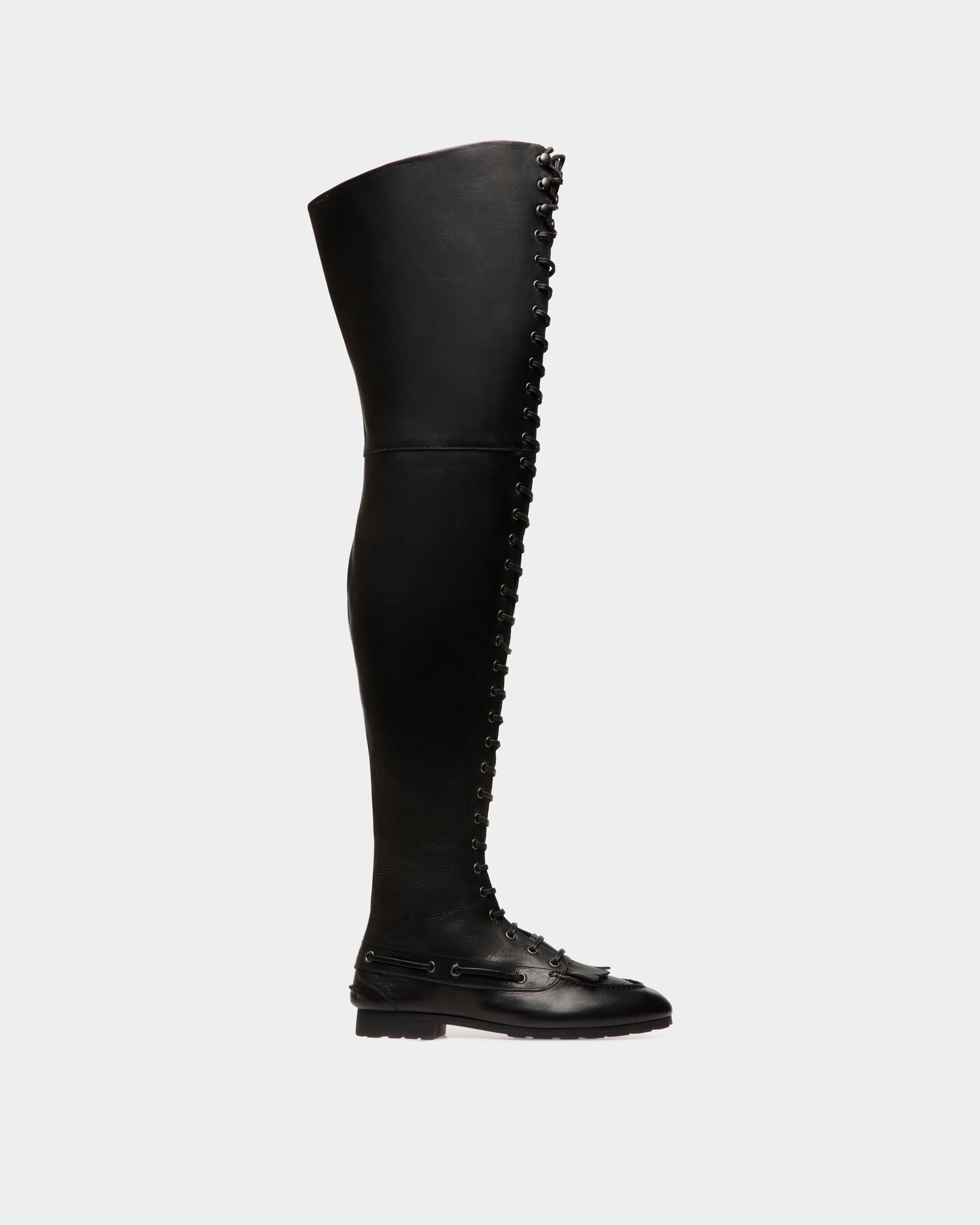 Plume Boot In Black Leather - Women's - Bally - 01