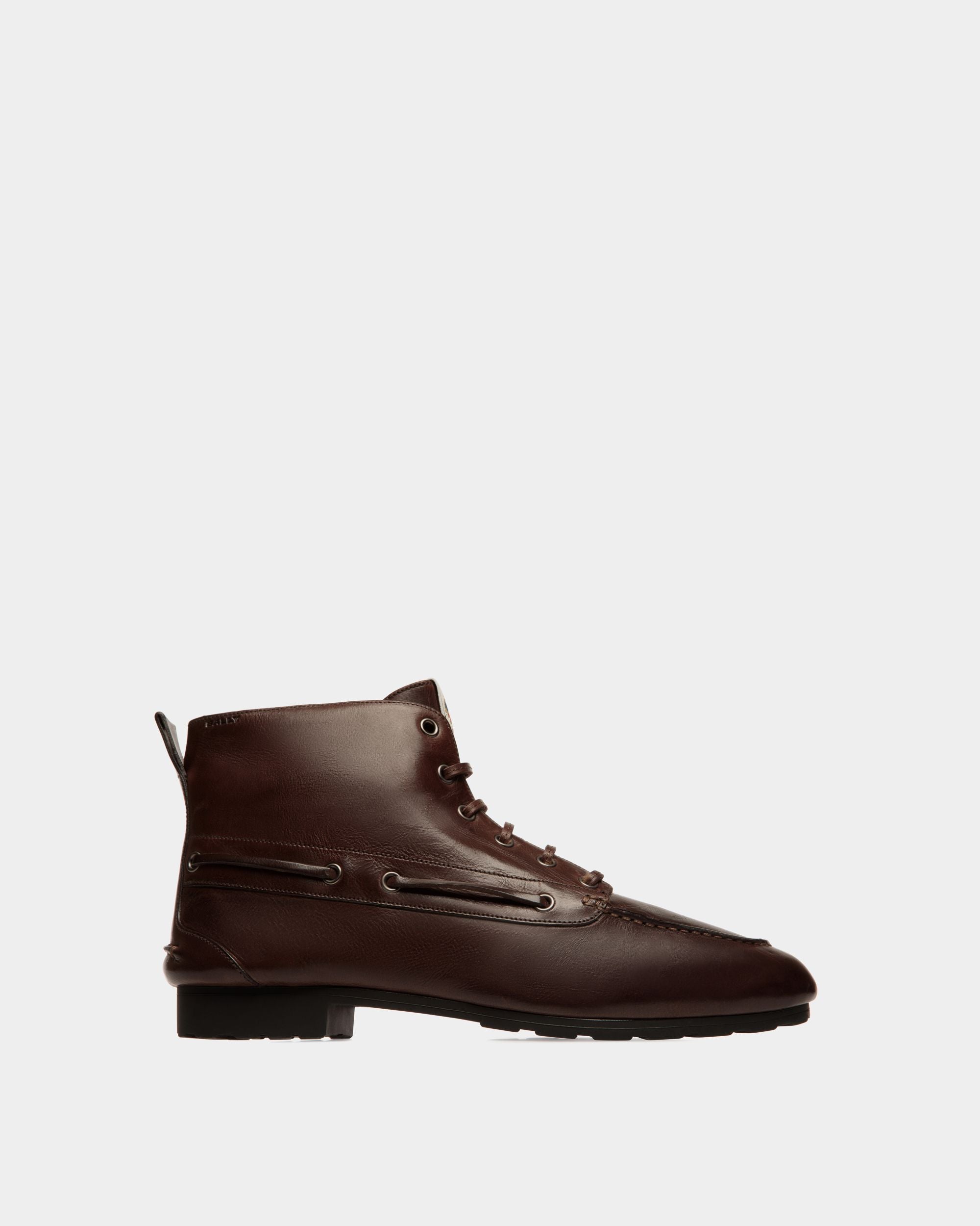 Botín De La Cápsula Winter De Piel Ébano - Mujer - Bally - 01