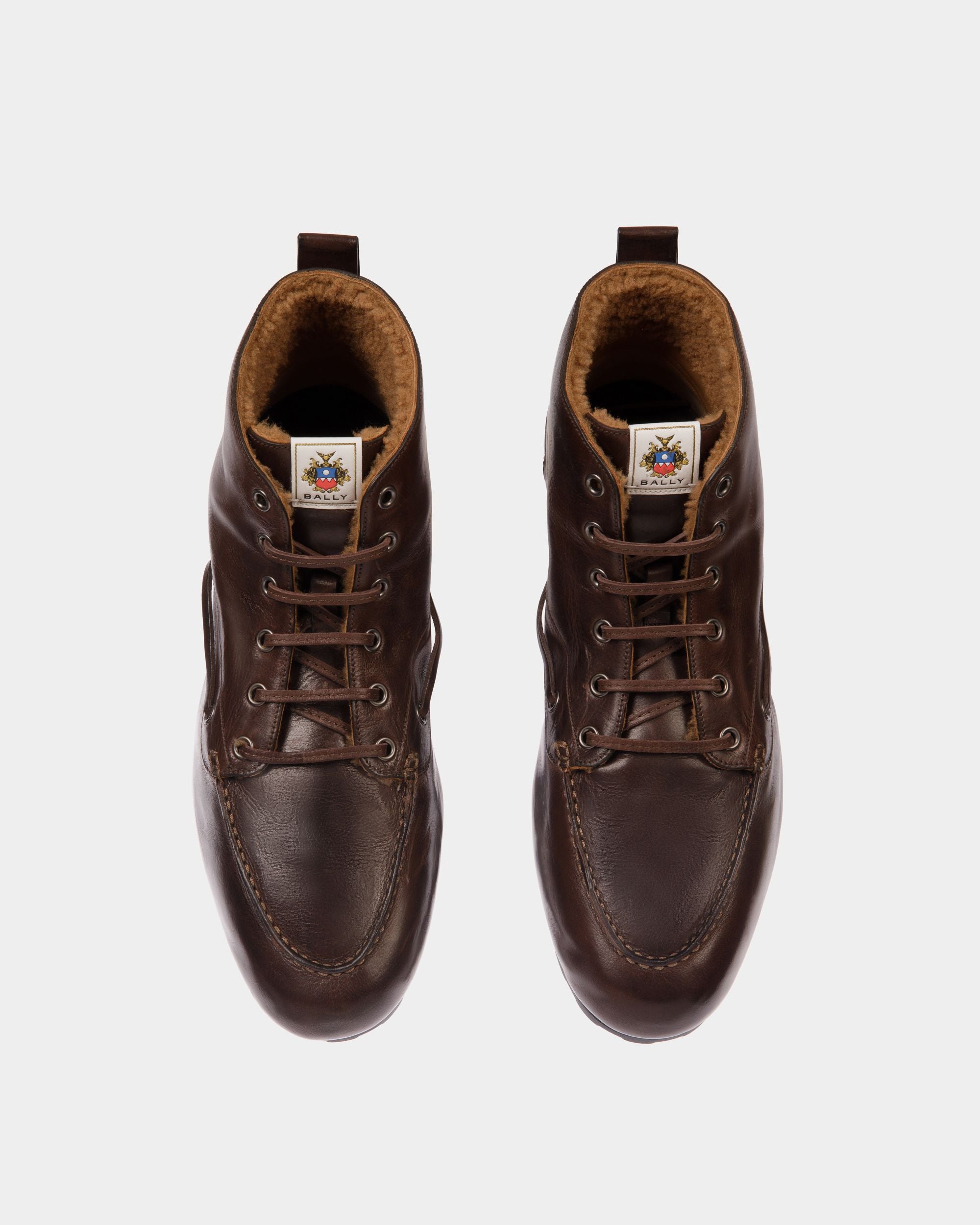 Botín De La Cápsula Winter De Piel Ébano - Mujer - Bally - 04