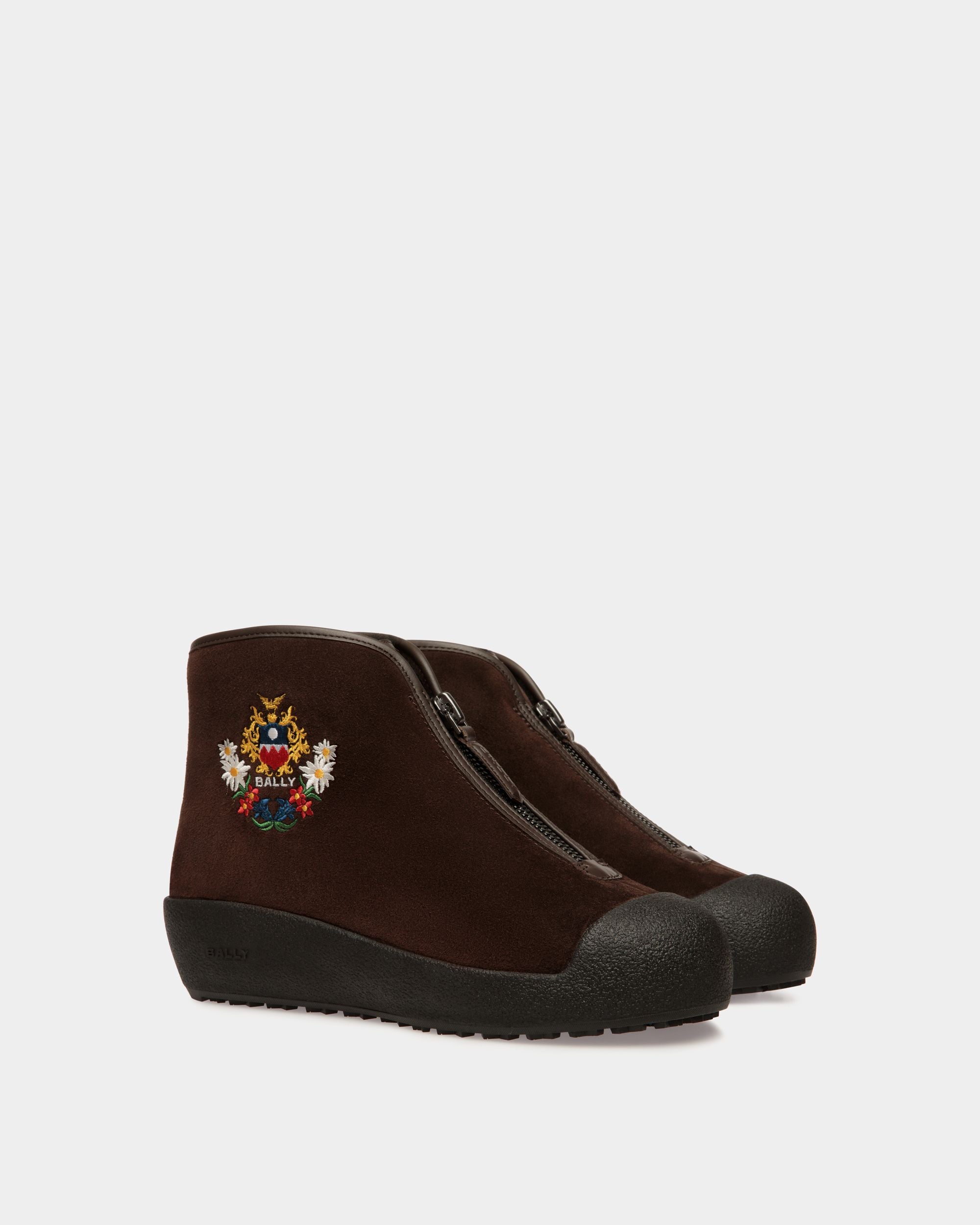 Botín De La Cápsula Winter De Ante Marrón - Mujer - Bally - 03