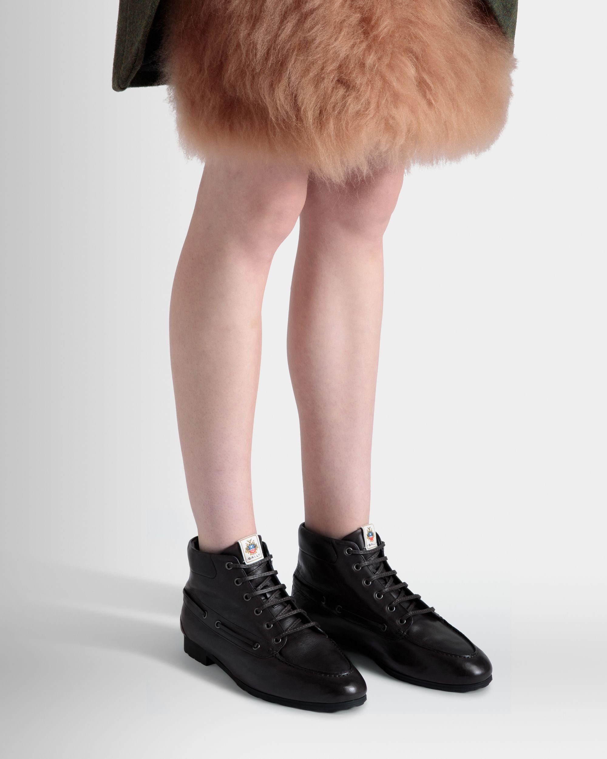 Botín Plume De Piel Negra - Mujer - Bally - 02