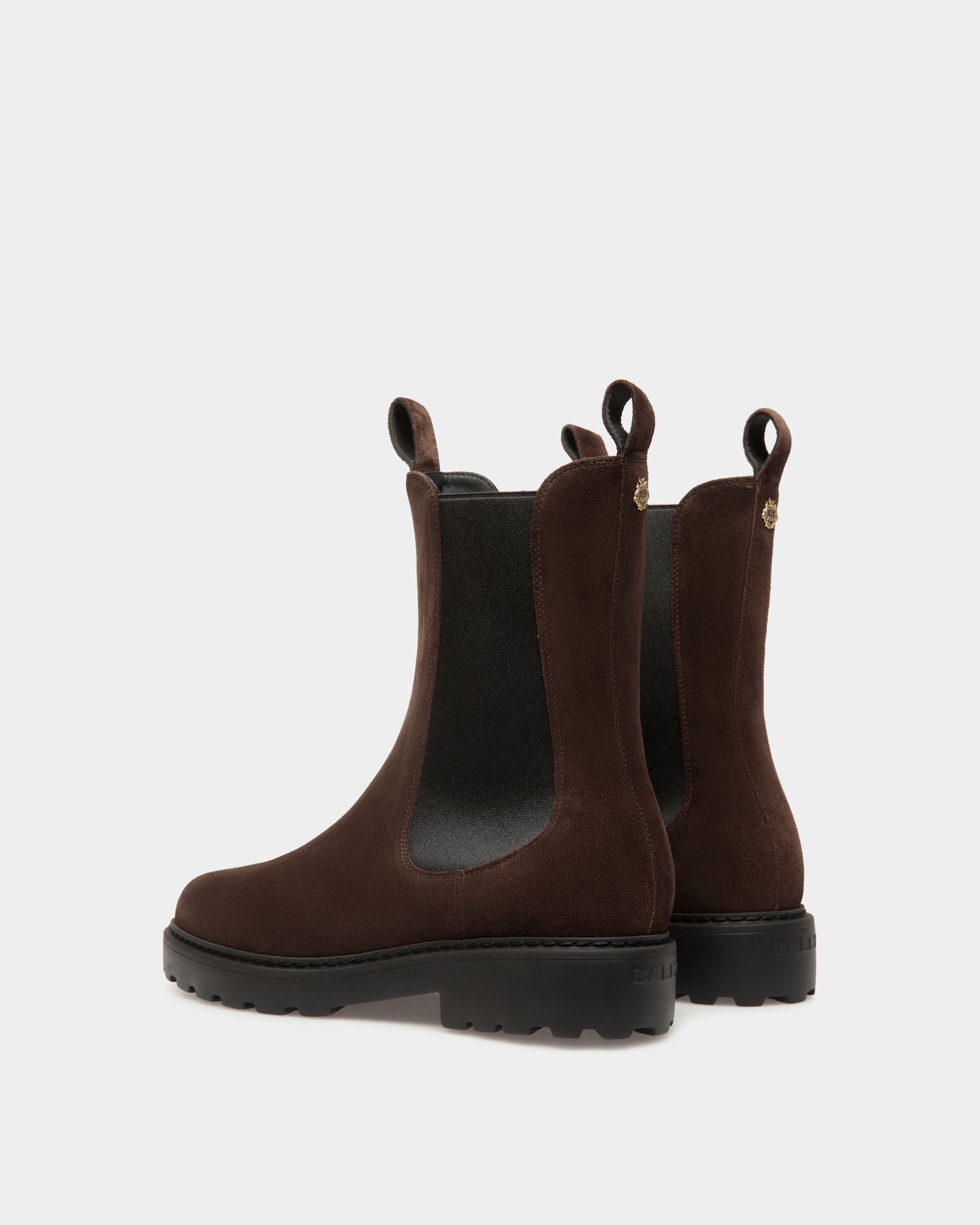 Gusto Bootie In Ebano Suede Leather - Women's - Bally - 04