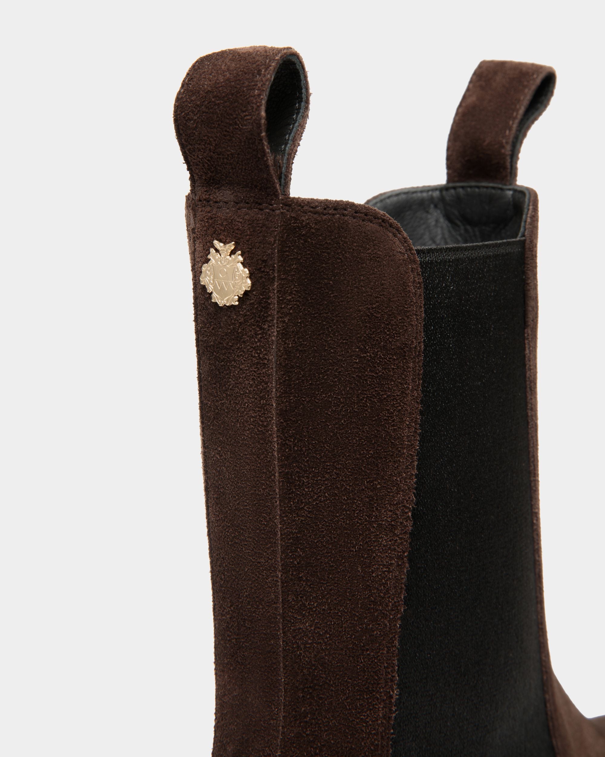Gusto Bootie In Ebano Suede Leather - Women's - Bally - 05