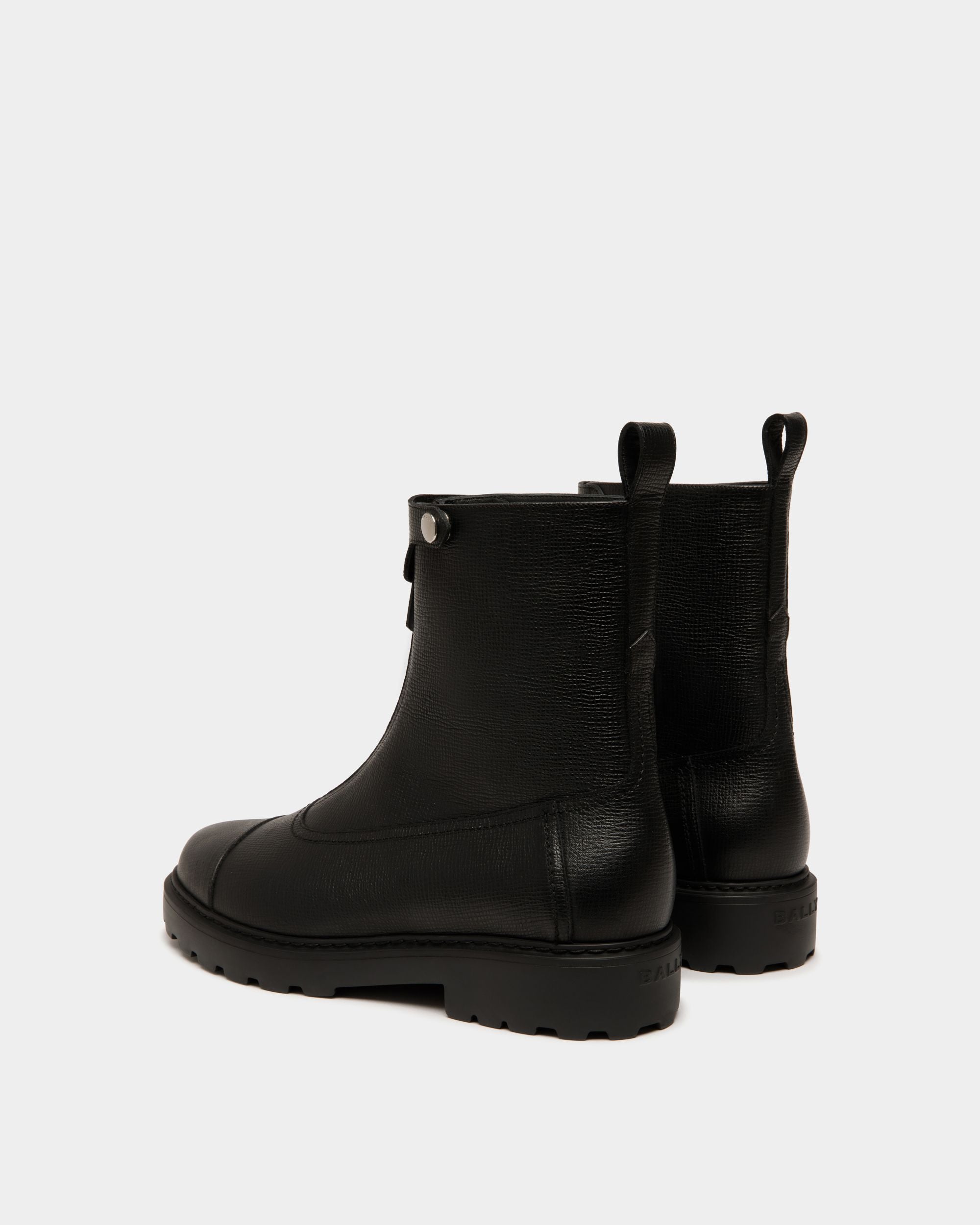 Botín Gusto De Piel Granulada Negra - Mujer - Bally - 03
