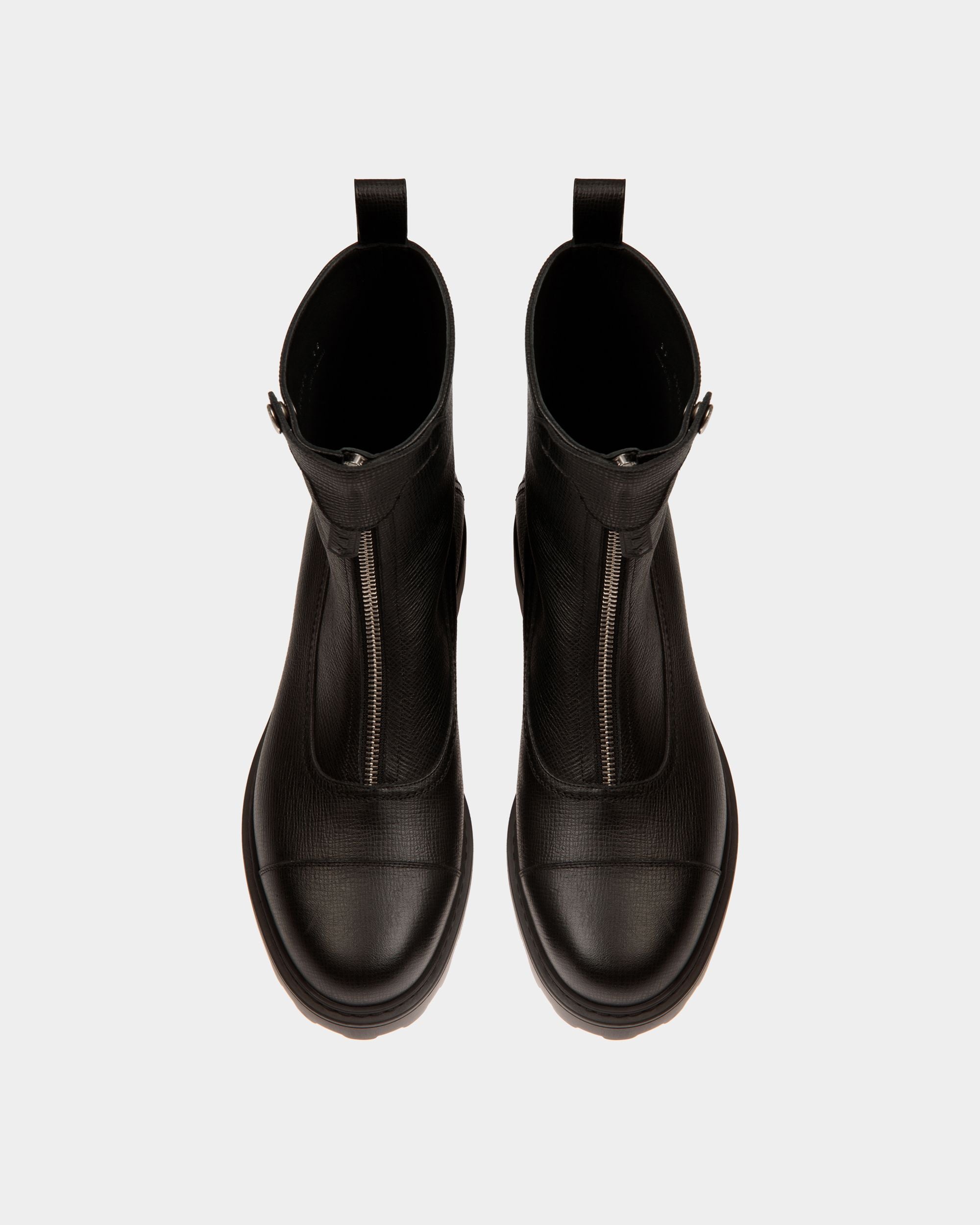 Botín Gusto De Piel Granulada Negra - Mujer - Bally - 04