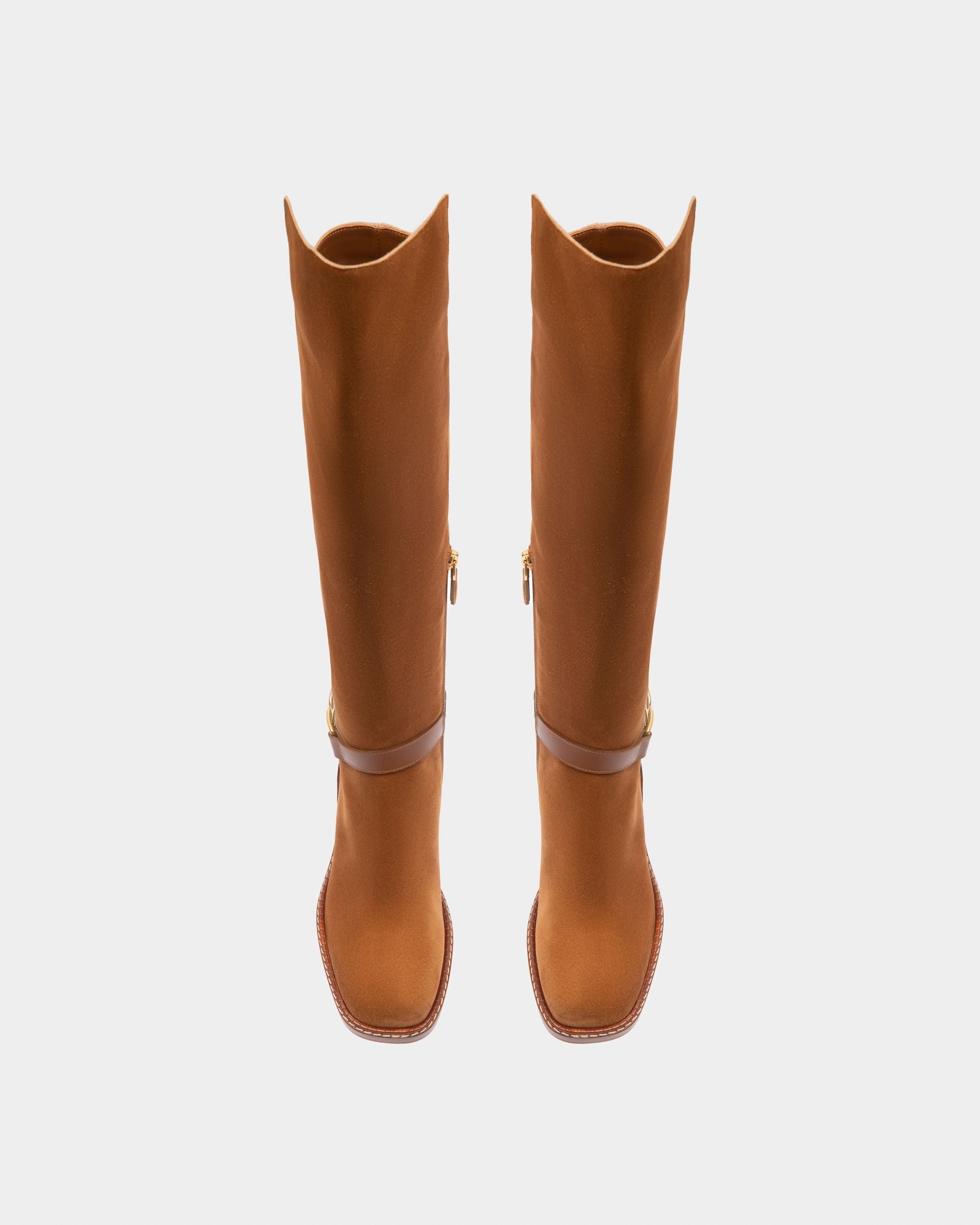 Eloire Botas Altas En Cuero De Color Marrón - Mujer - Bally - 02