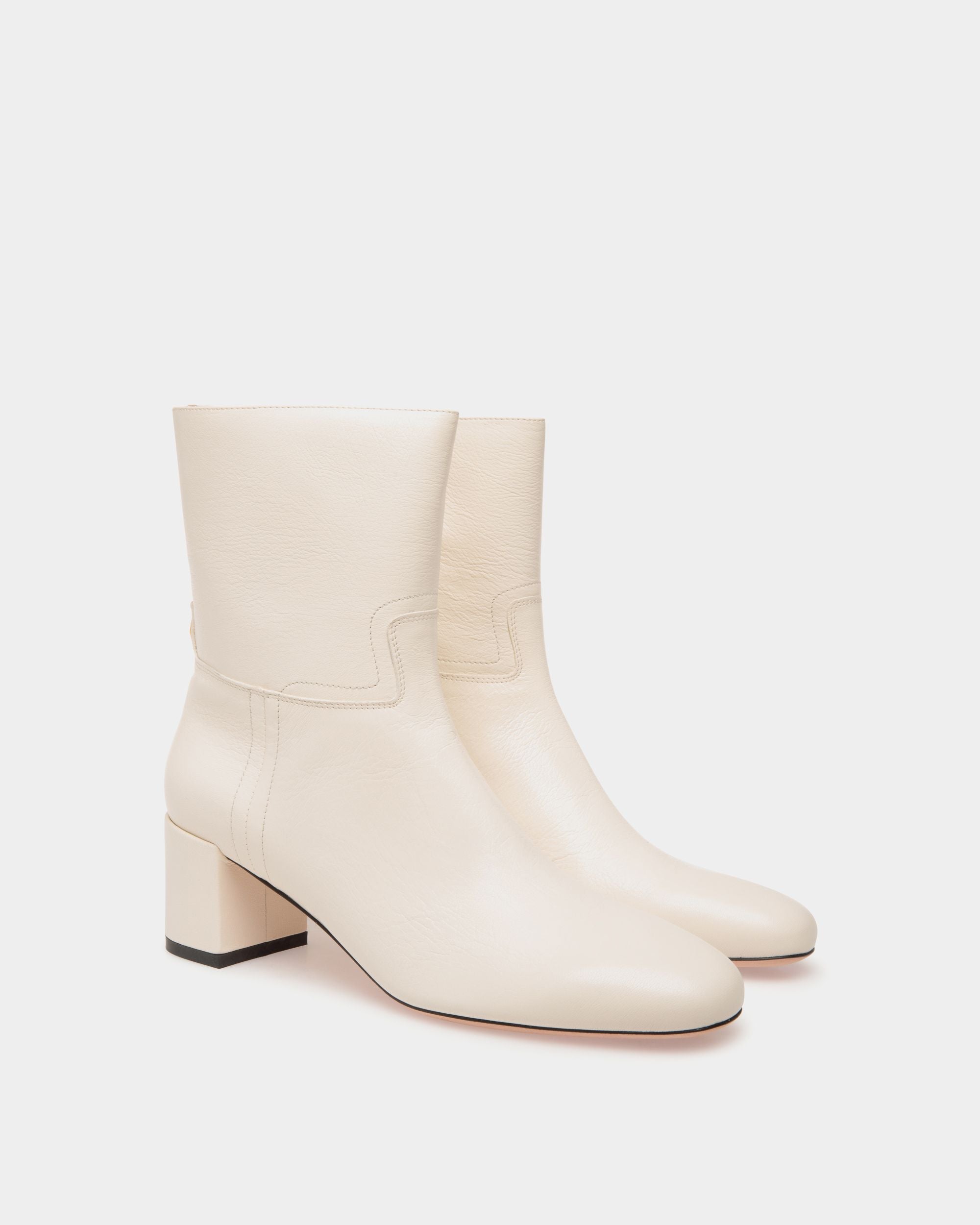 Bootie In White Leather - Women's - Bally - 02