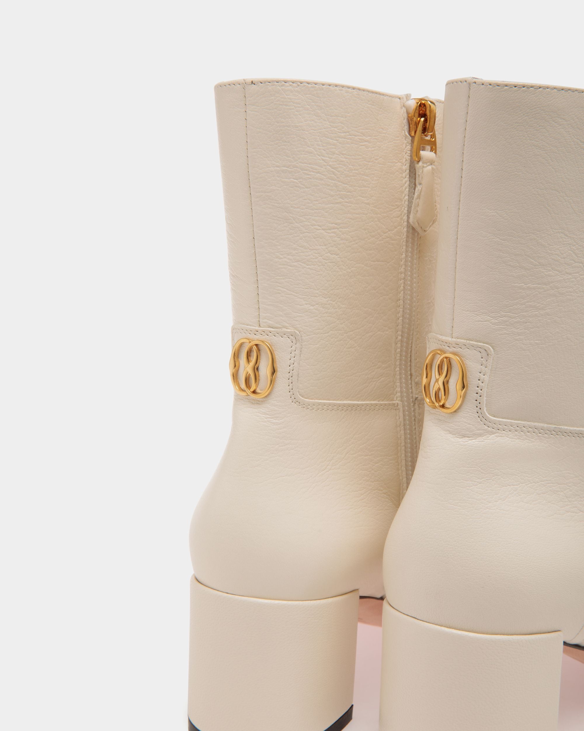 Bootie In White Leather - Women's - Bally - 05