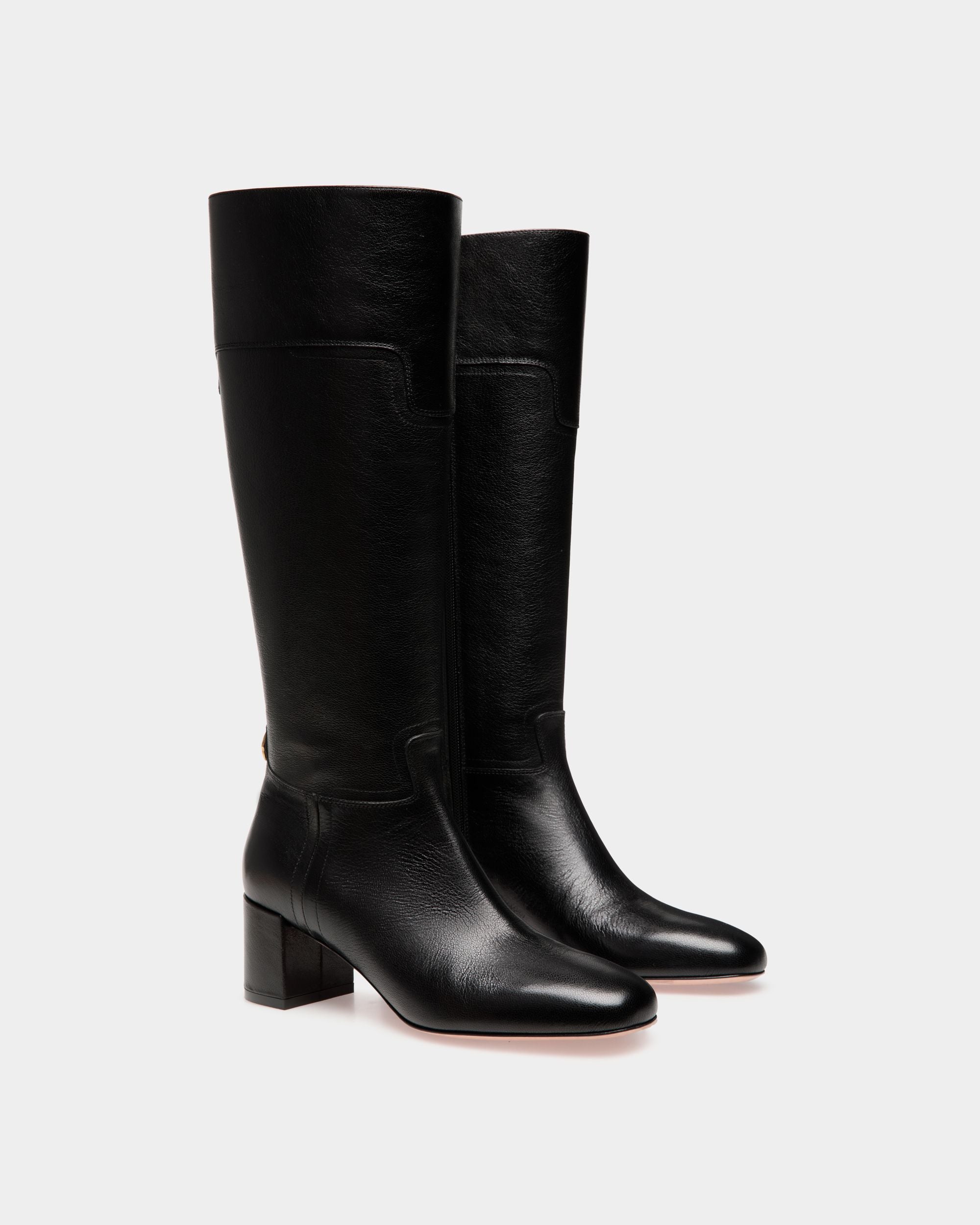 Bota Daily Emblem De Piel Negra - Mujer - Bally - 02