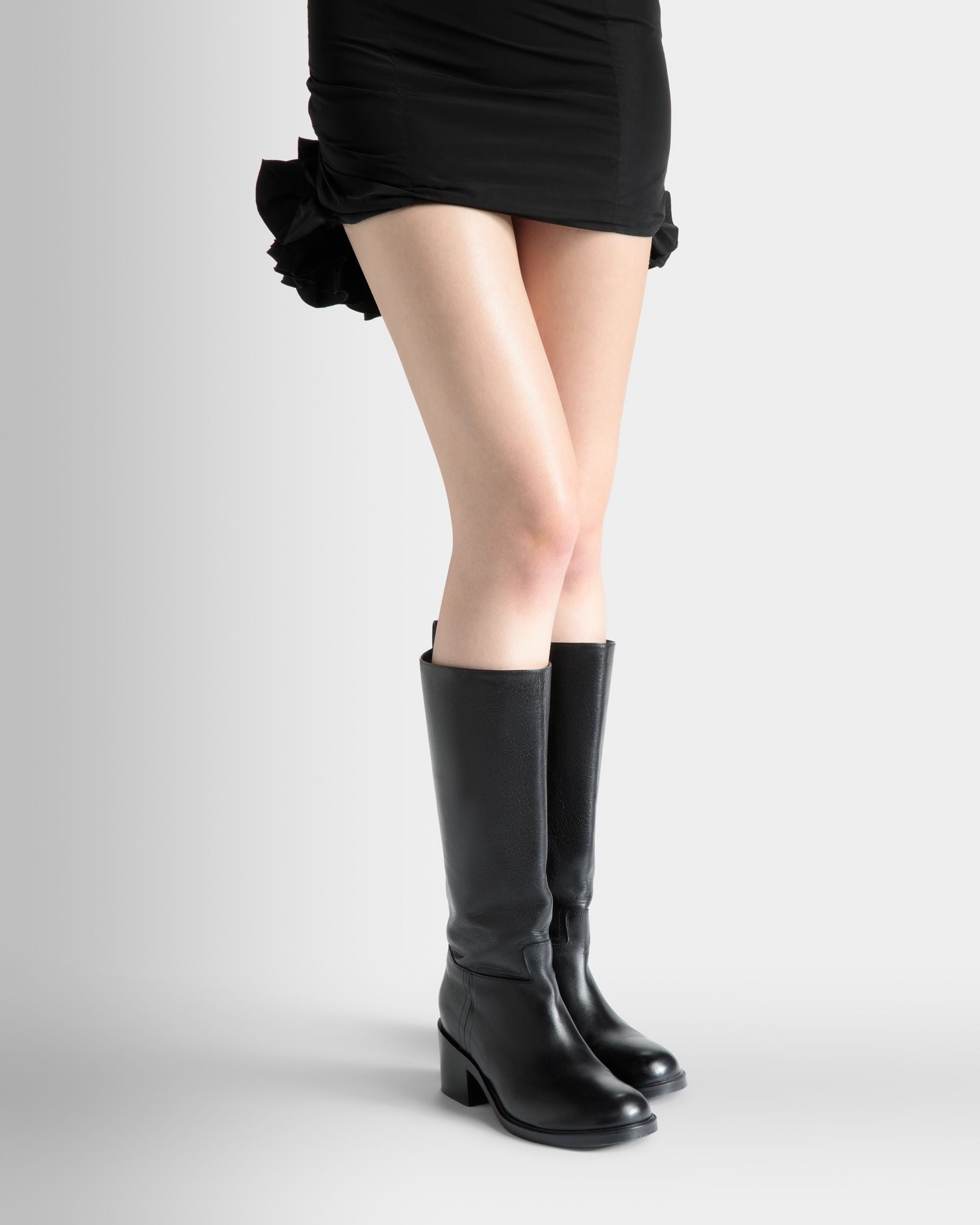 Bota Peggy De Piel Negra - Mujer - Bally - 02