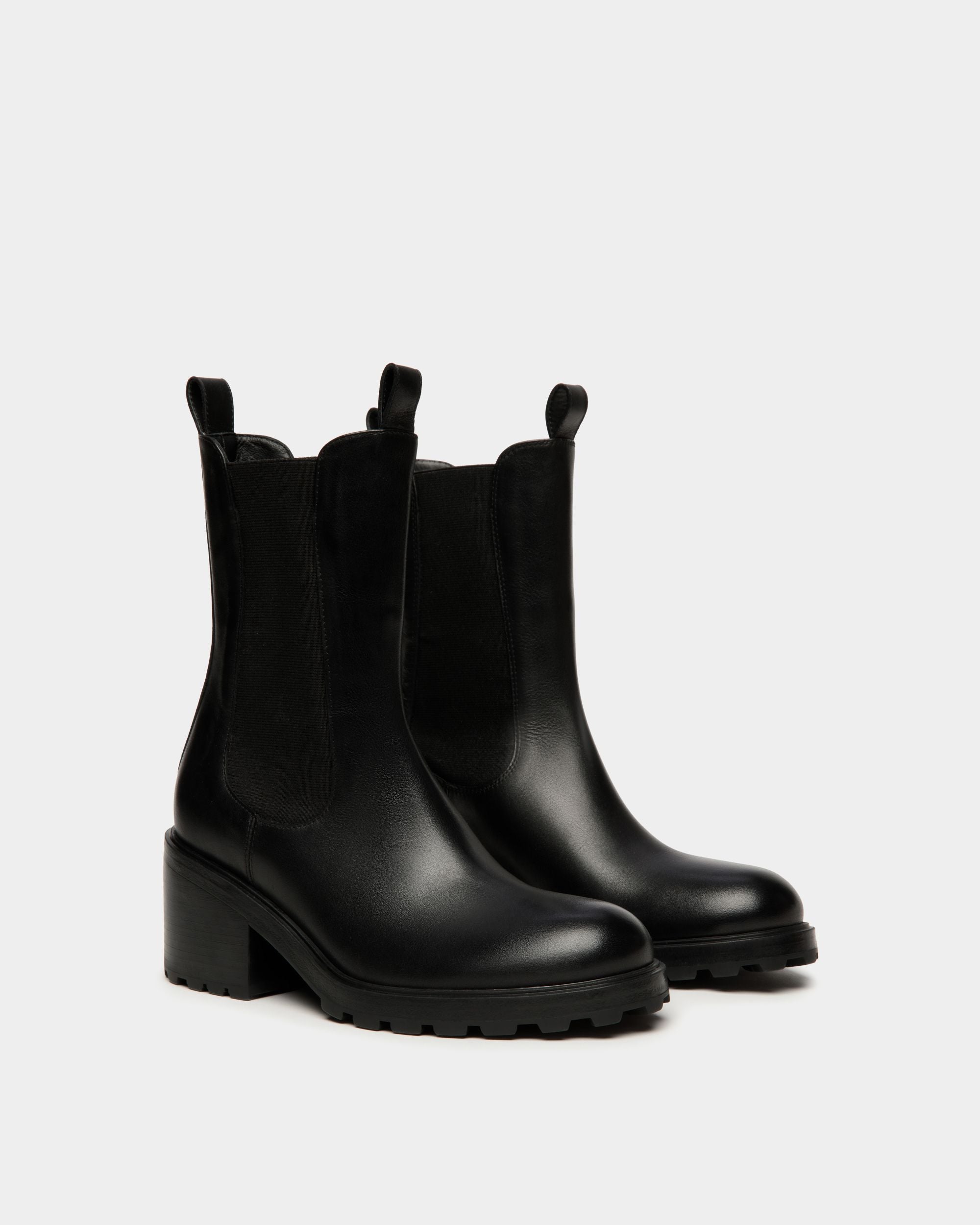 Botín Gusto De Piel Negra - Mujer - Bally - 02
