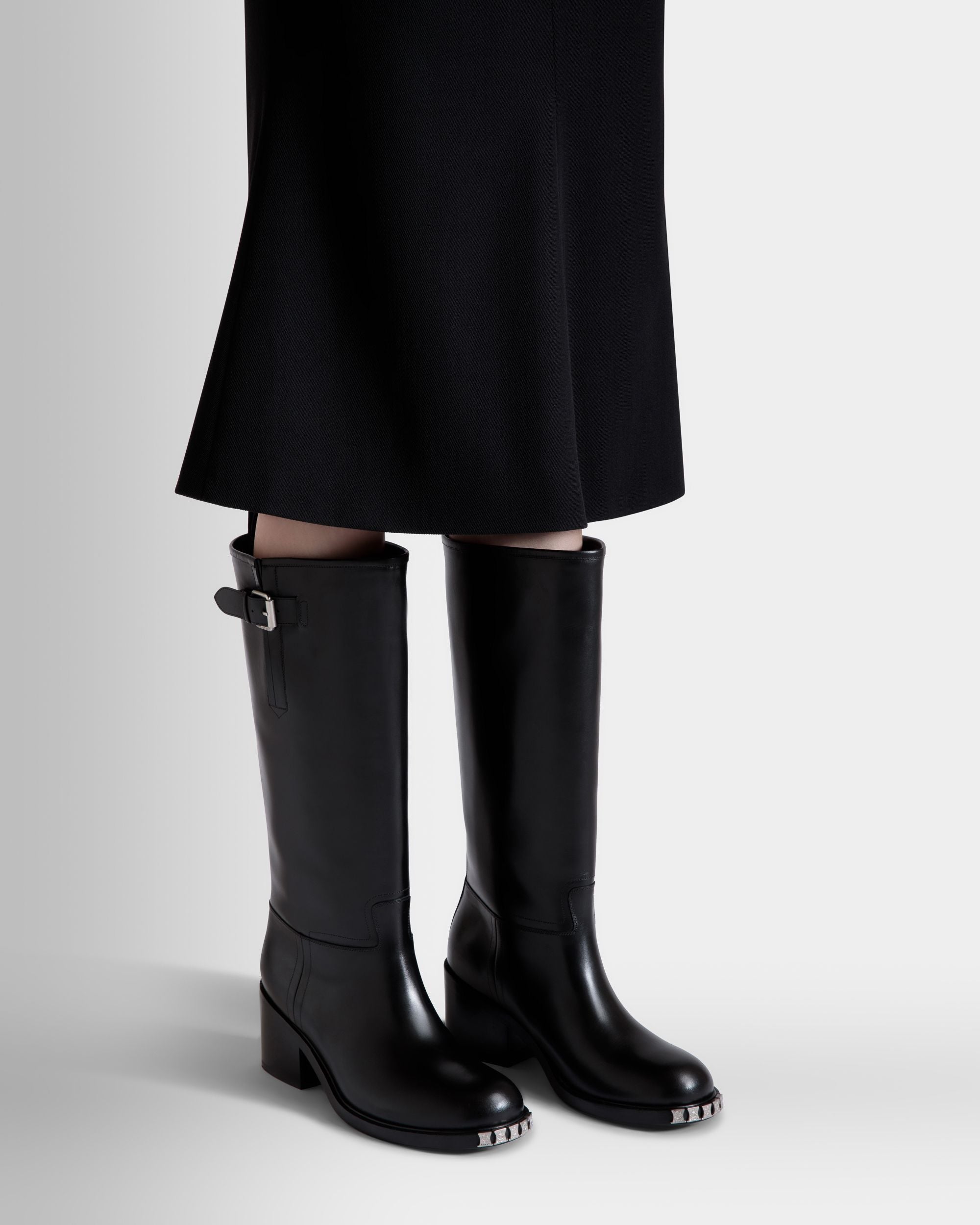 Peggy Boot In Black Leather - Women's - Bally - 02