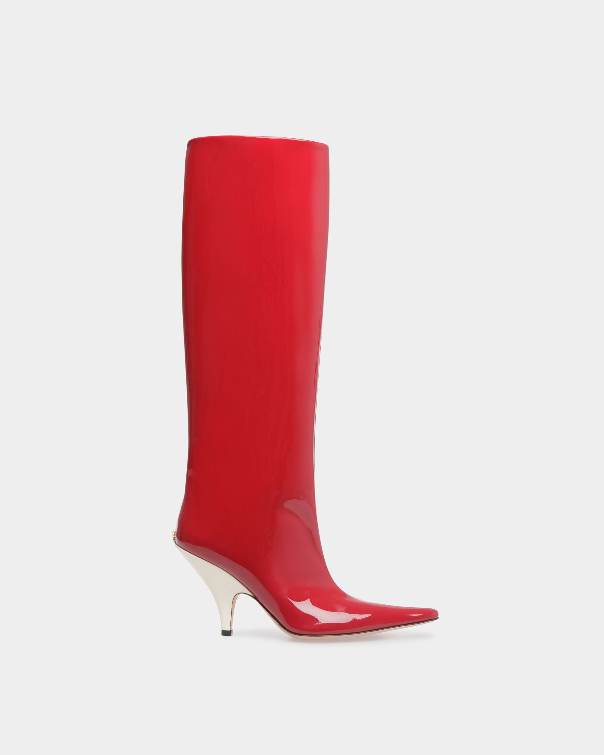 Katy Long Boots In Deep Ruby Leather - Women's - Bally - 01