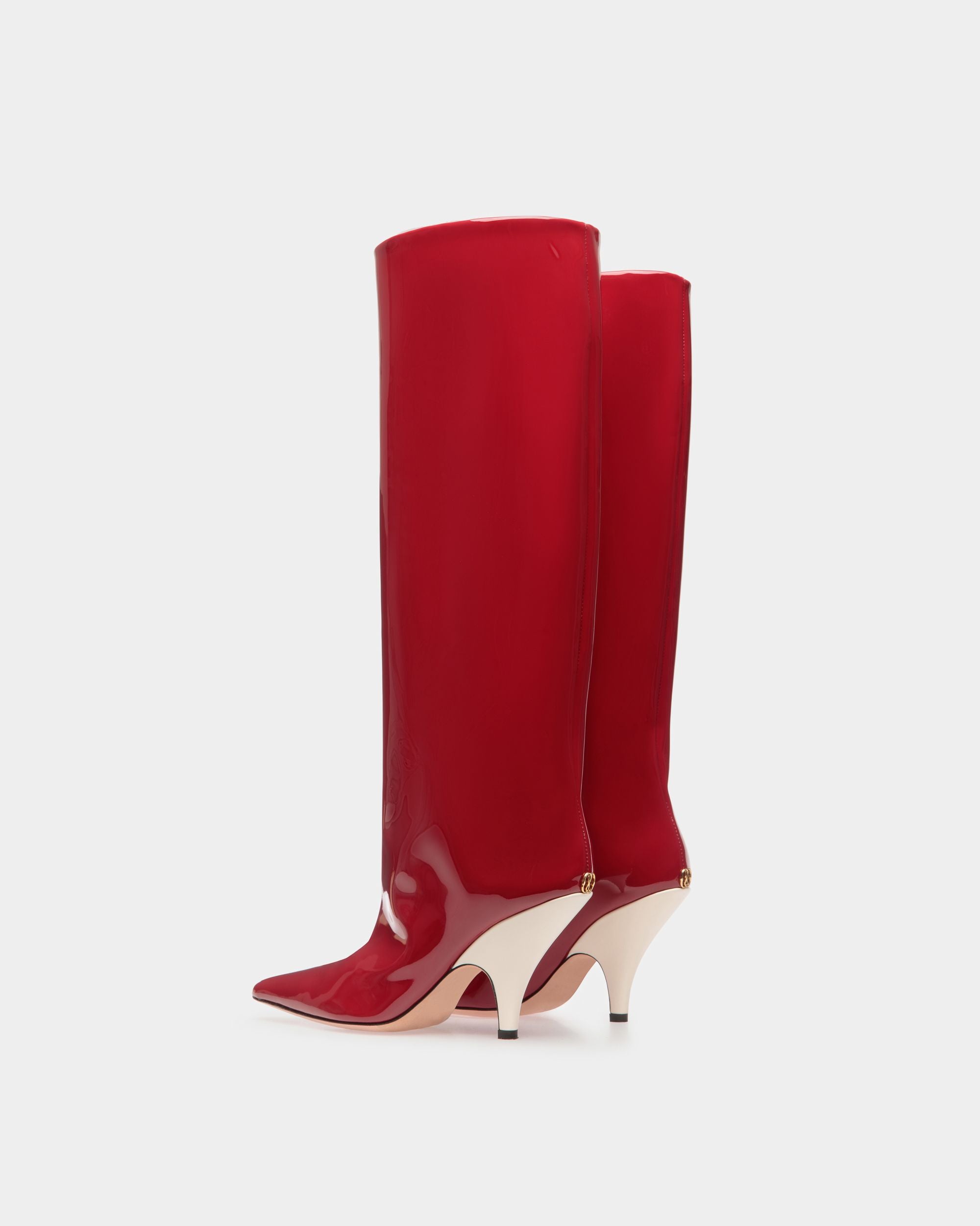 Katy Long Boots In Deep Ruby Leather - Women's - Bally - 03
