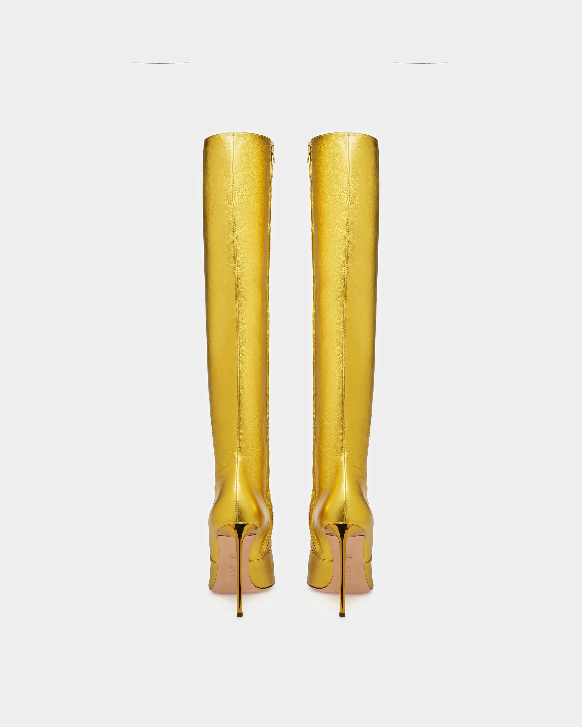 Block Boot In Metallic Leather - Women's - Bally - 04