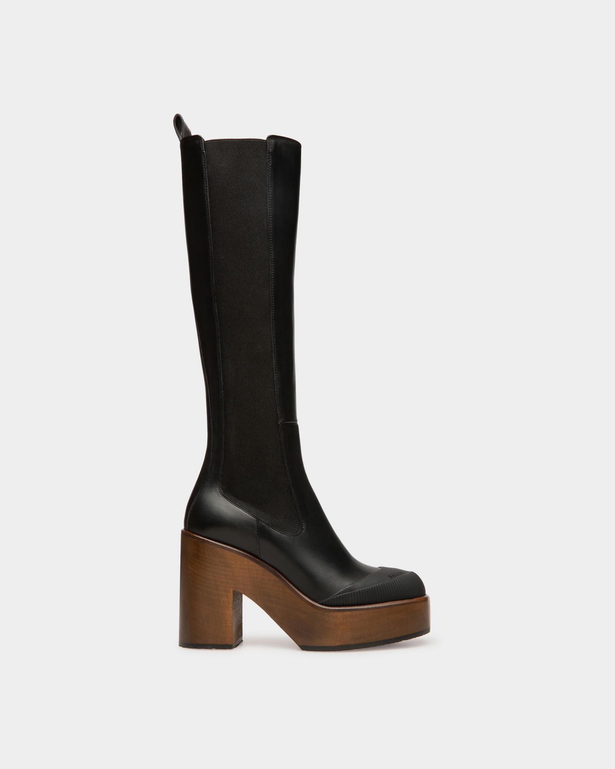 Ianna Leather Long Boots In Black - Women's - Bally - 01