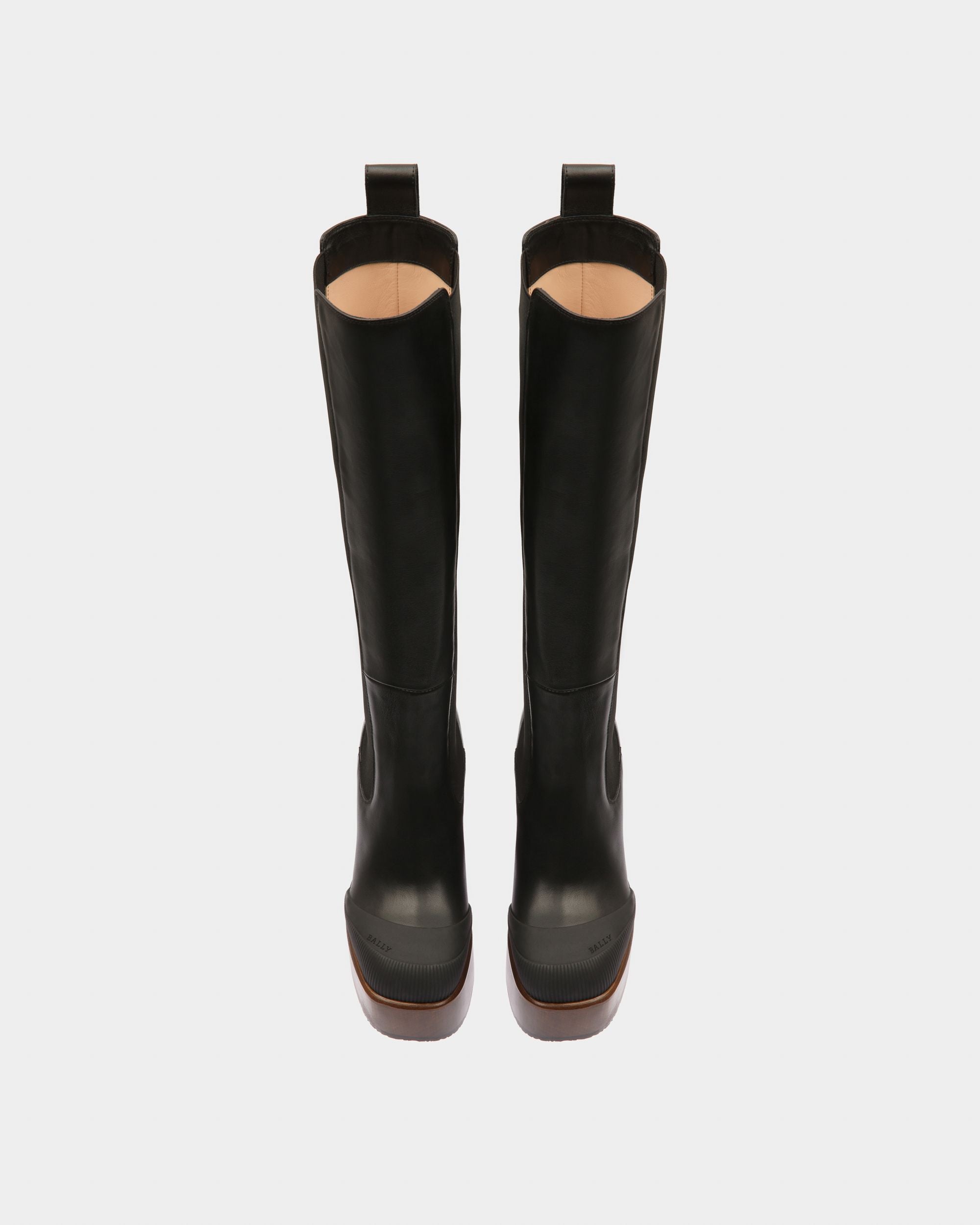 Ianna Leather Long Boots In Black - Women's - Bally - 02