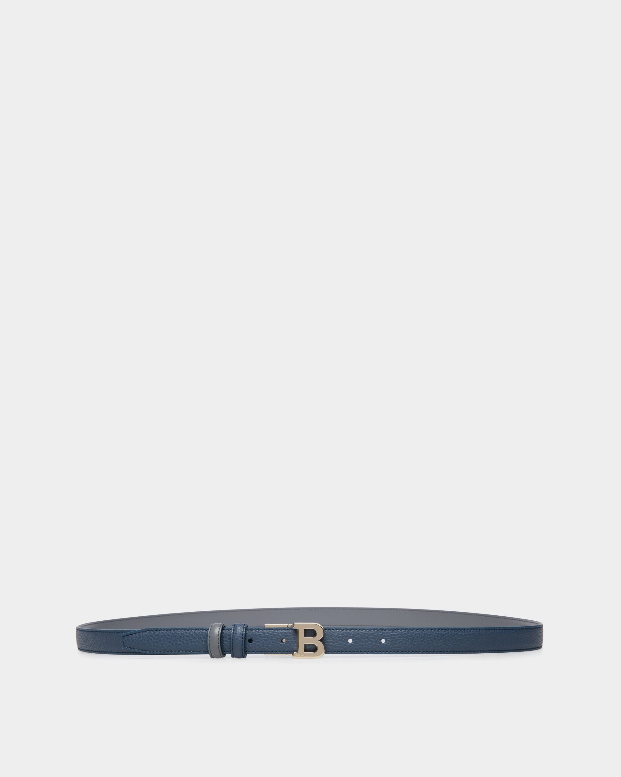 Adjustable-Reversible Belt In Blue Leather - Women's - Bally - 01