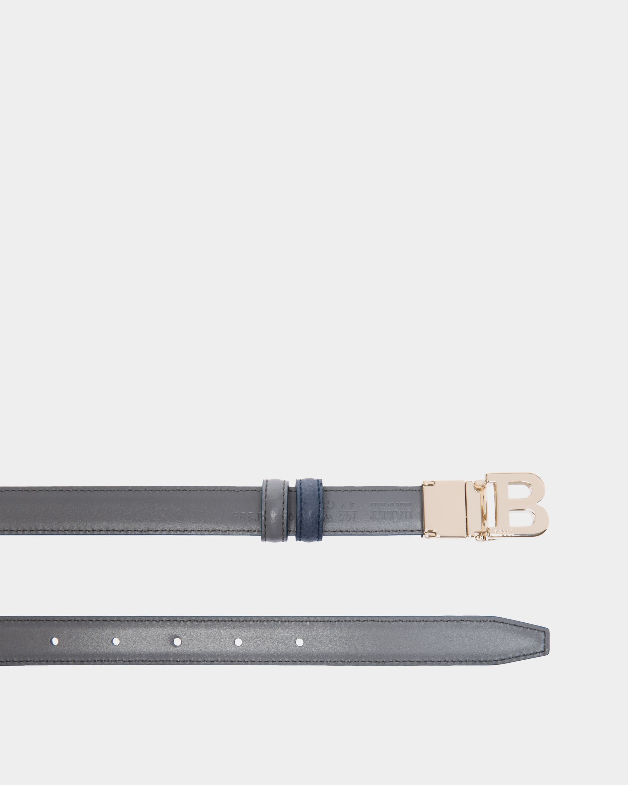 Adjustable-Reversible Belt In Blue Leather - Women's - Bally - 02