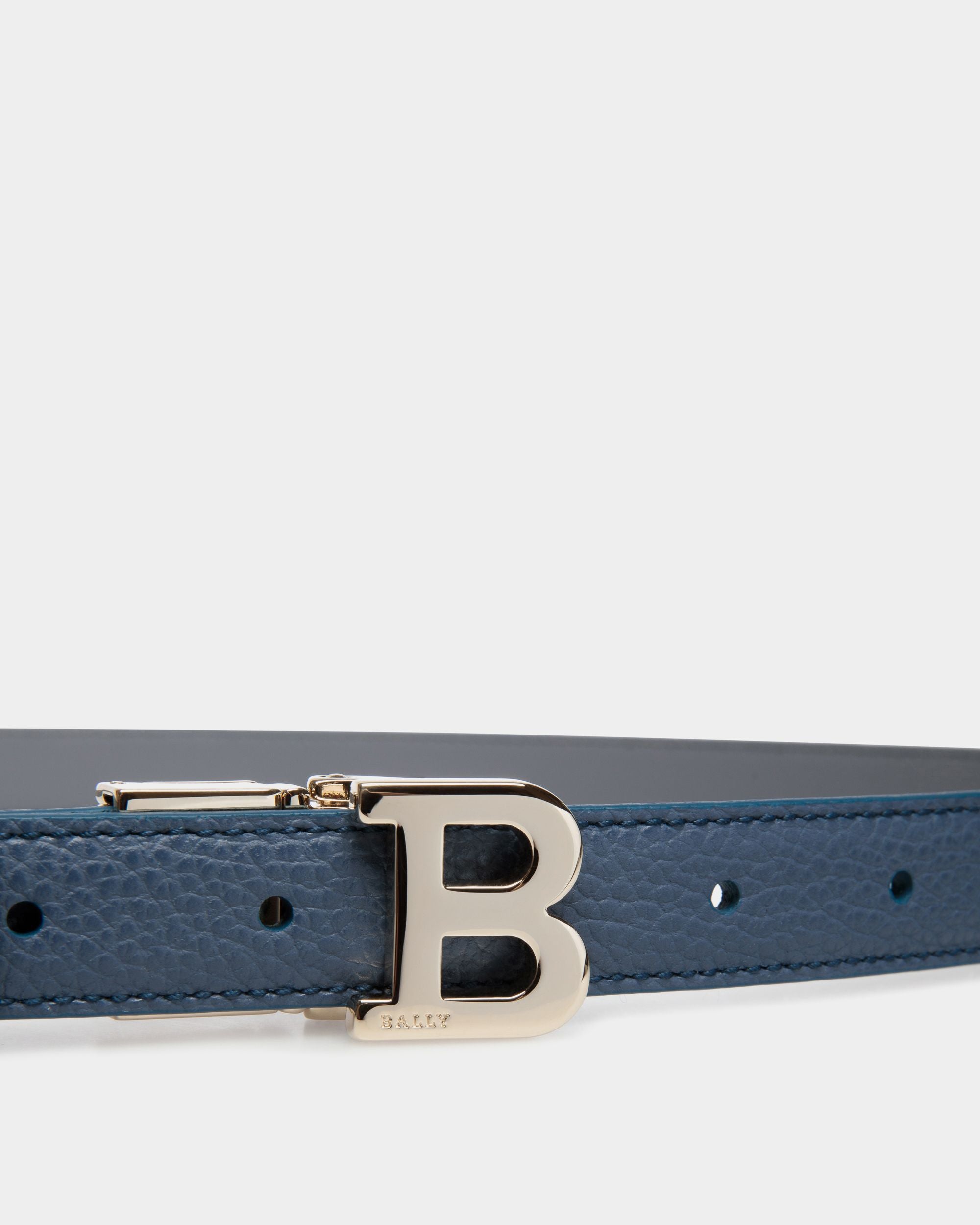 Adjustable-Reversible Belt In Blue Leather - Women's - Bally - 03