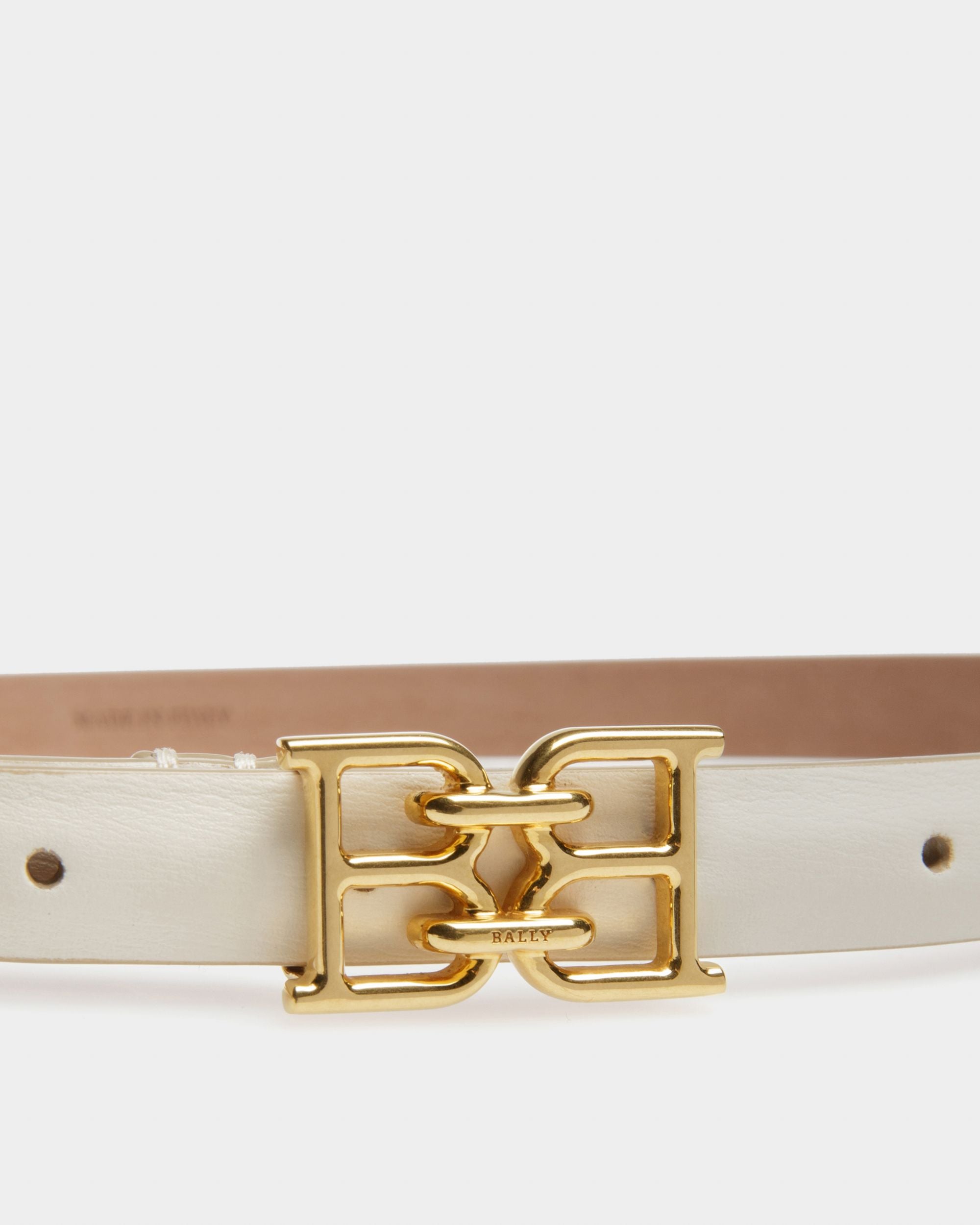 B-Chain Cinturón De Piel De 15 Mm De Color Crema - Mujer - Bally - 03