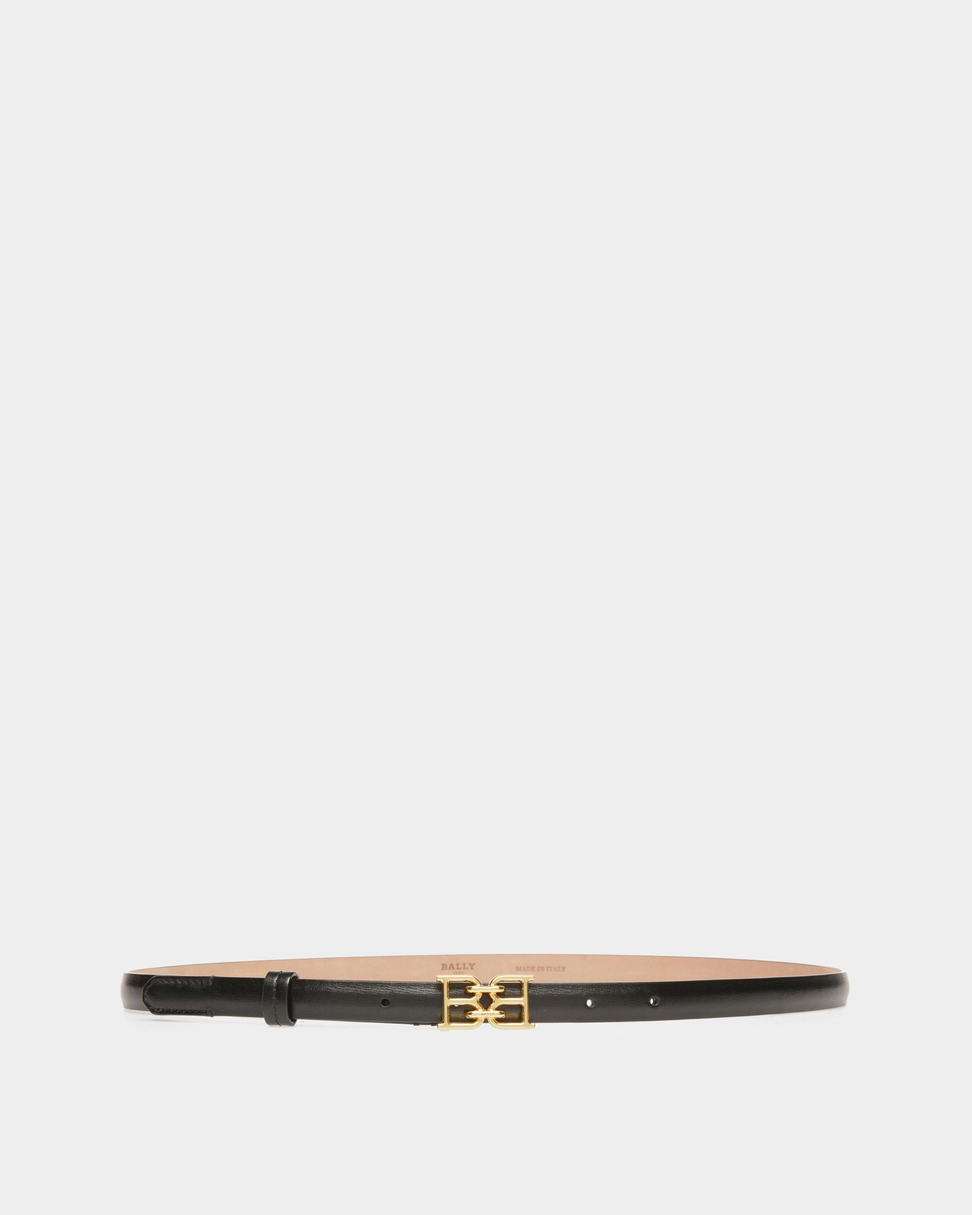 B-Chain Leather 15mm Belt In Black - Women's - Bally - 01