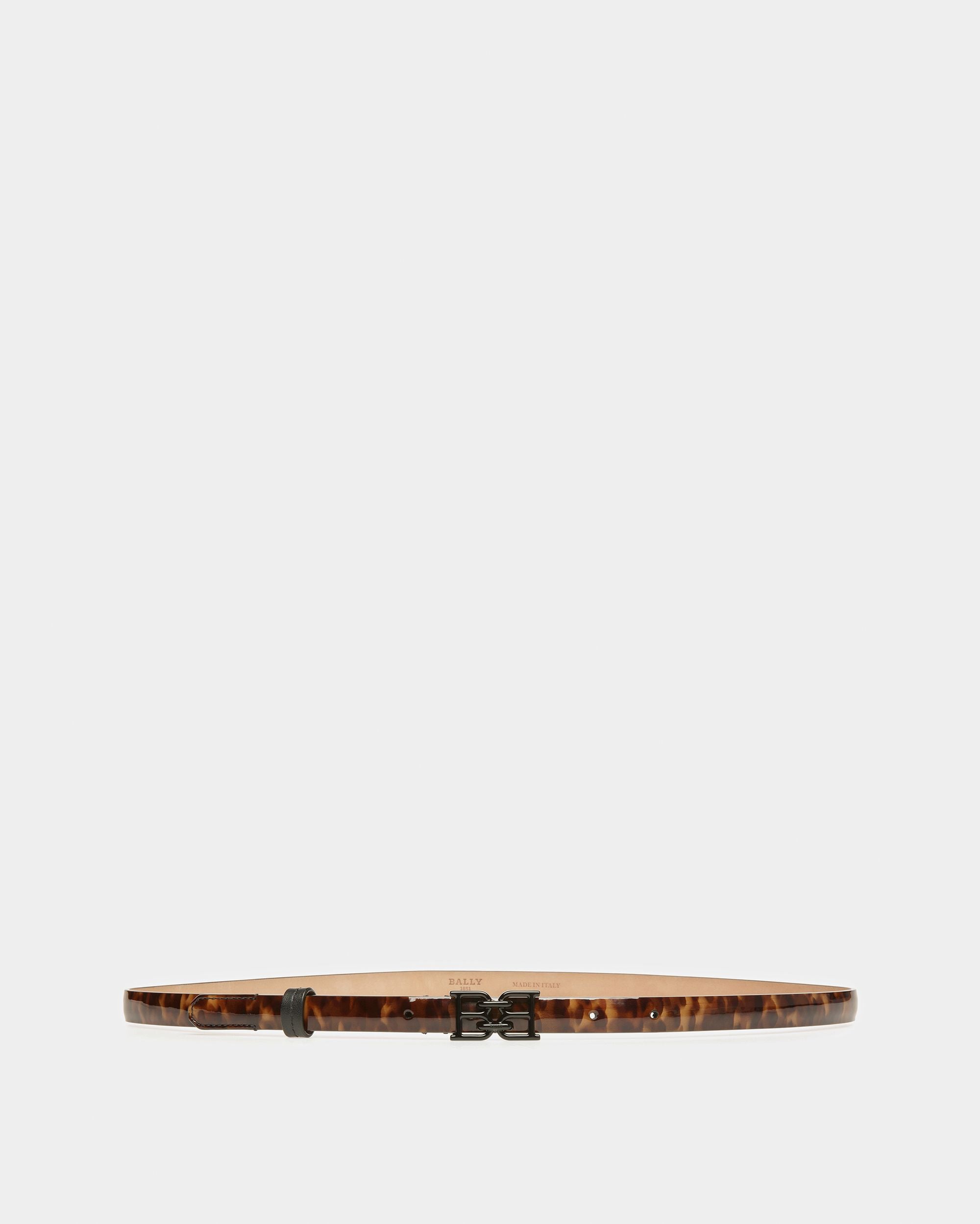 B Chain Leather Belt In Tortoiseshell - Women's - Bally - 01