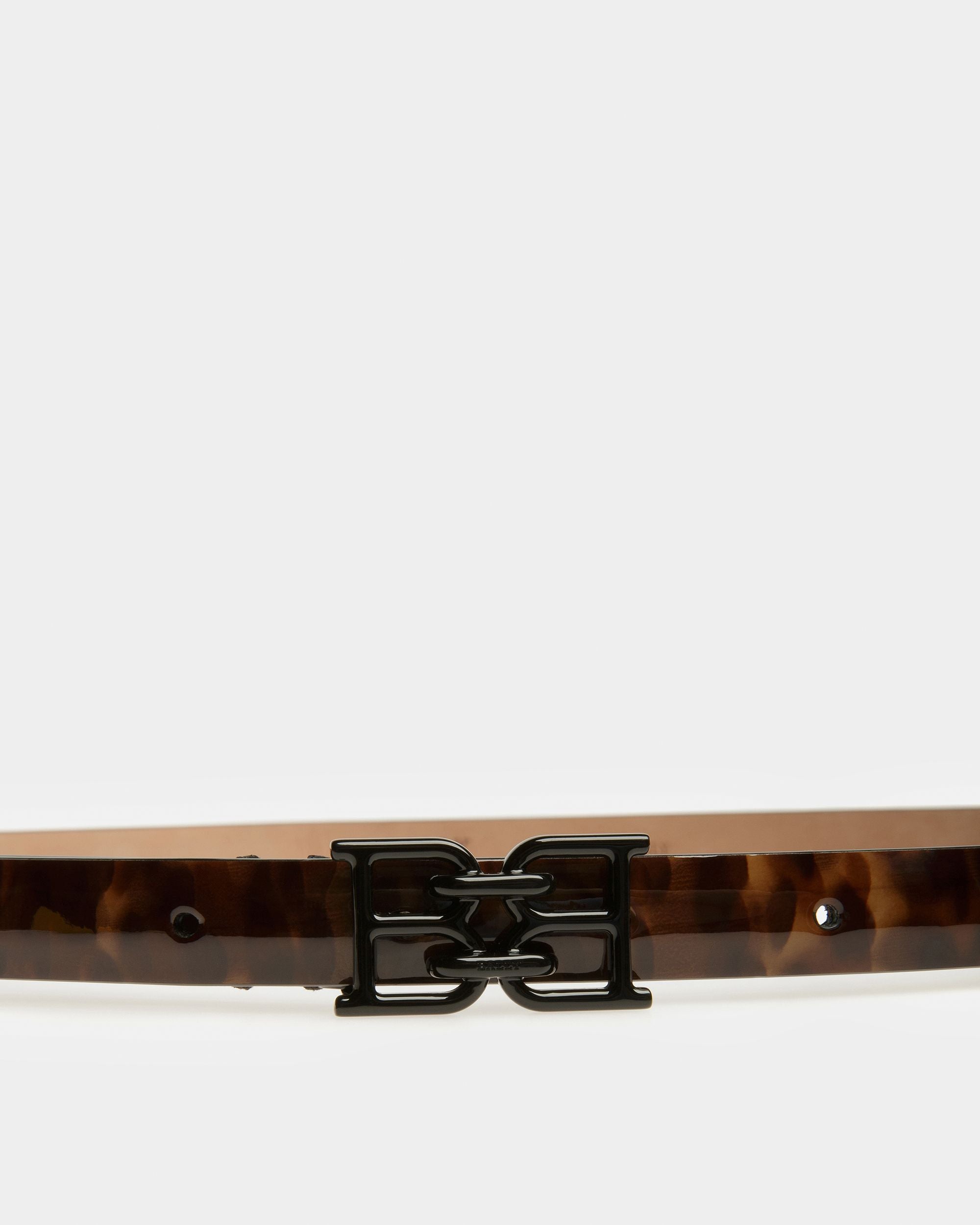 B Chain Leather Belt In Tortoiseshell - Women's - Bally - 03