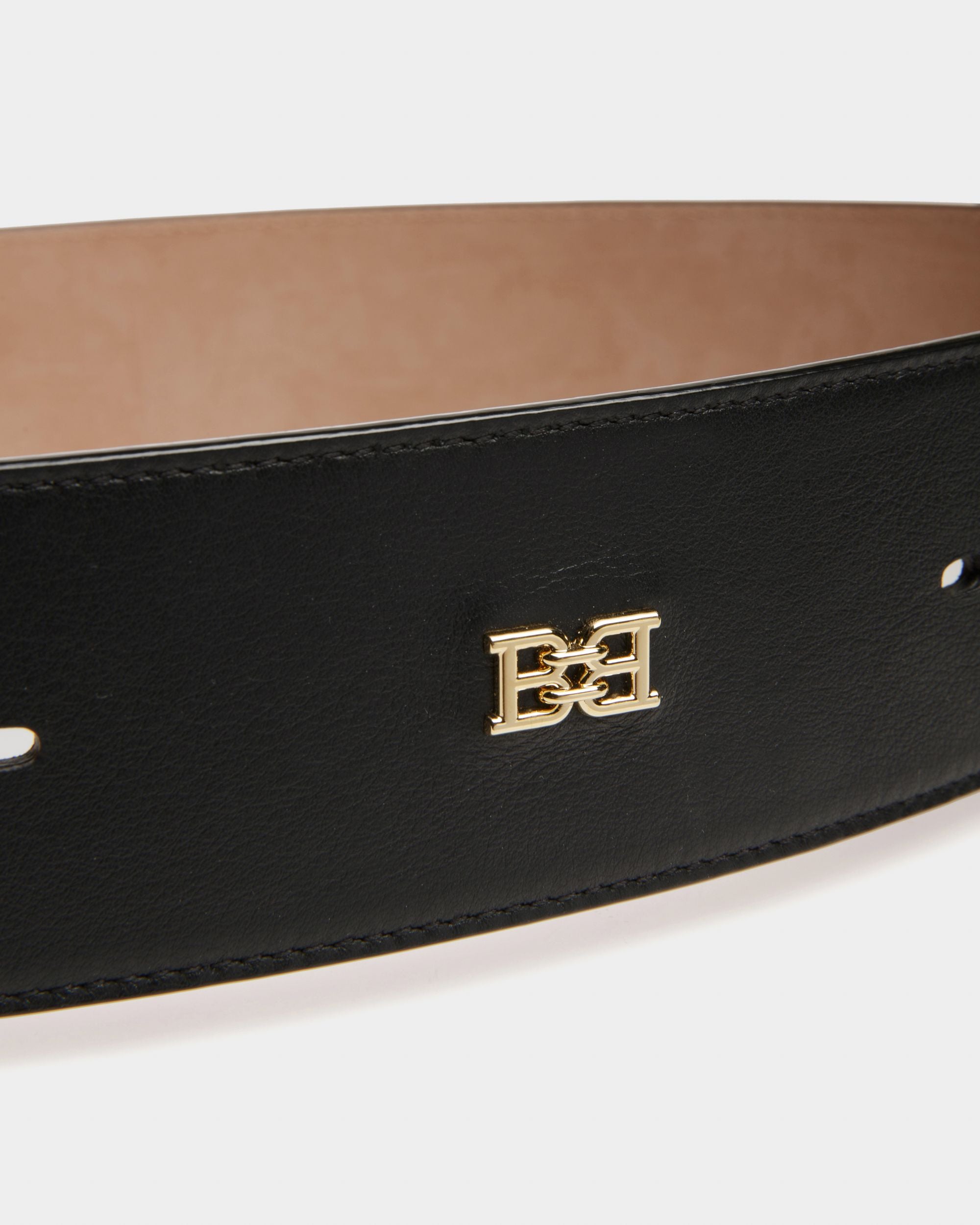 Bonee Leather 55mm Belt In Black - Women's - Bally - 02