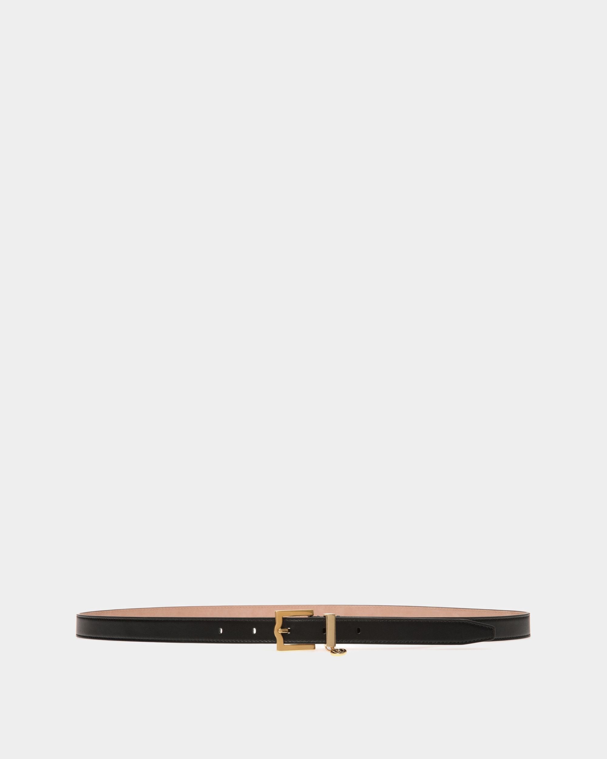 Cinturón Emblem 20 Mm De Piel Negra - Mujer - Bally - 01