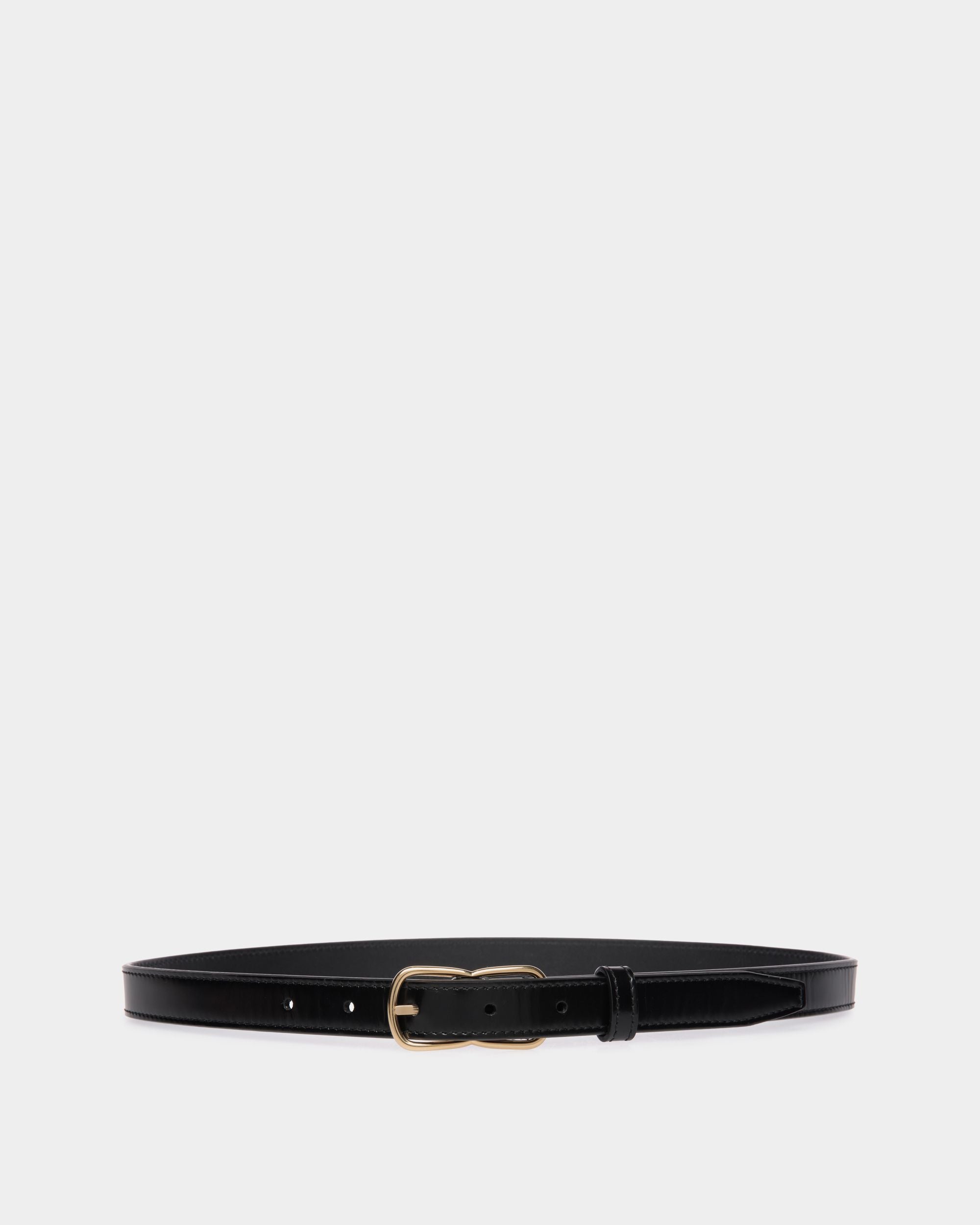 Loto 20mm Belt in Black Brushed Leather - Mujer - Bally - 01
